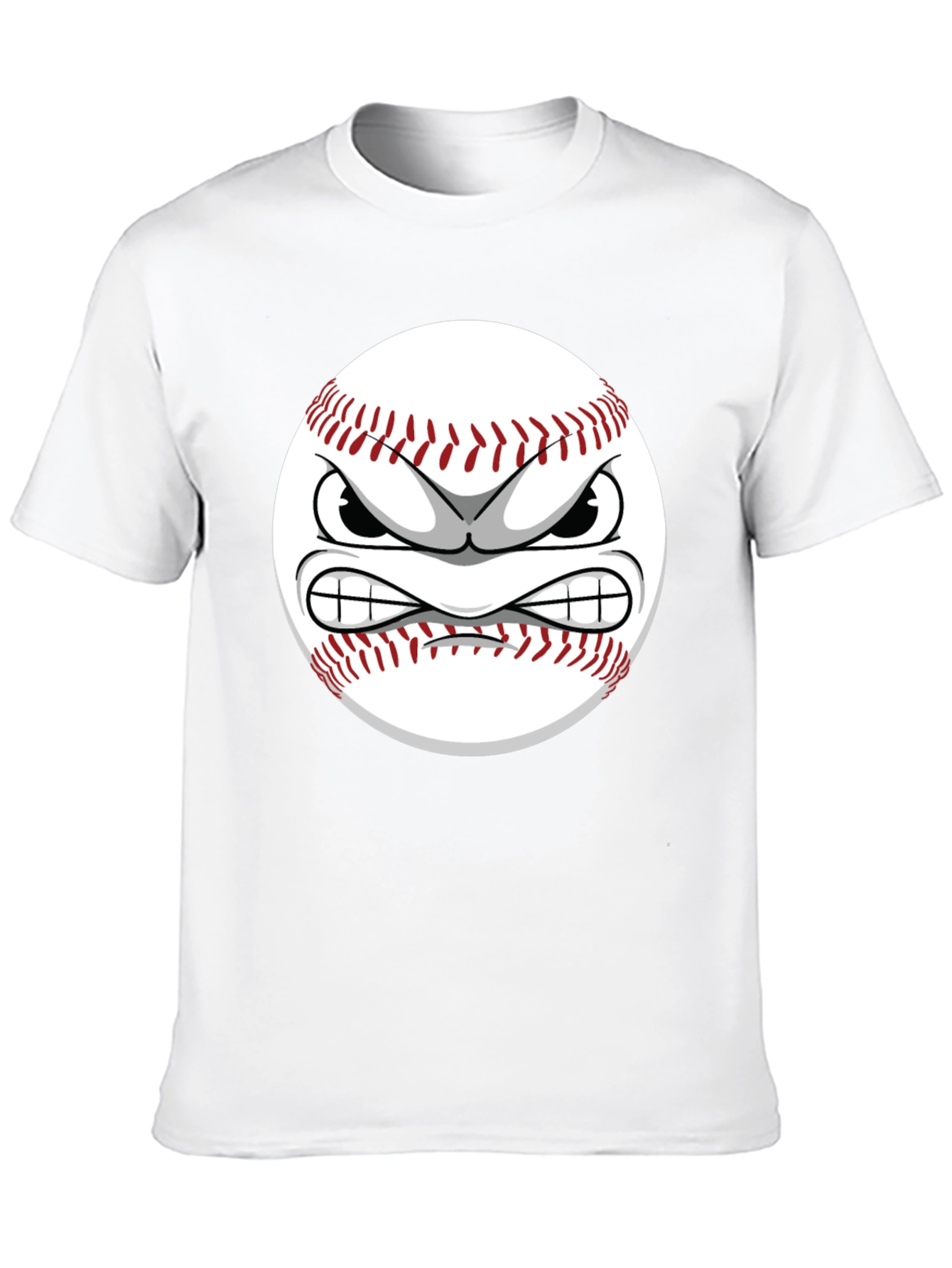 Angry Baseball Cartoon Graphic T-Shirt