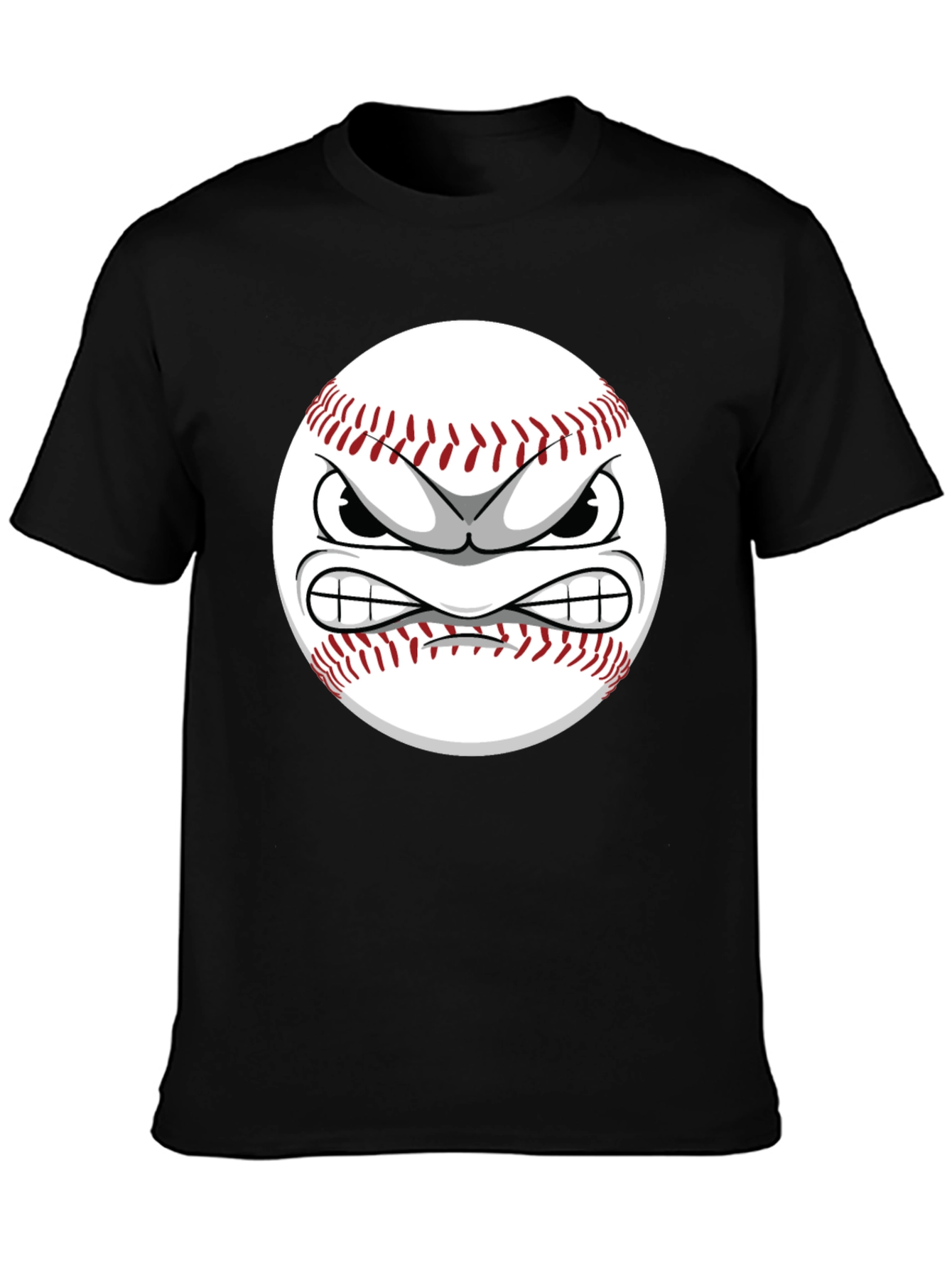 Angry Baseball Cartoon Graphic T-Shirt