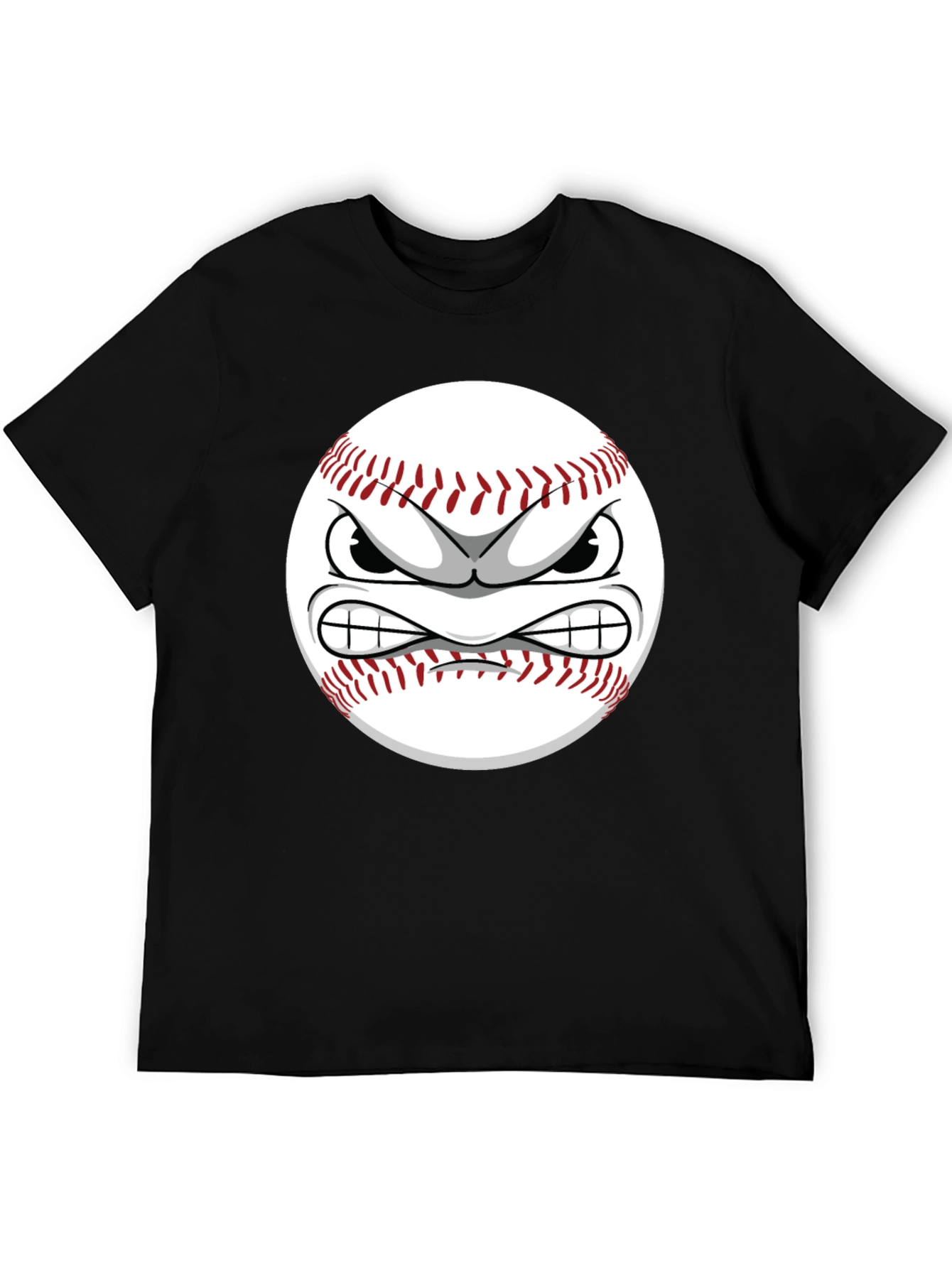 Angry Baseball Cartoon Graphic T-Shirt