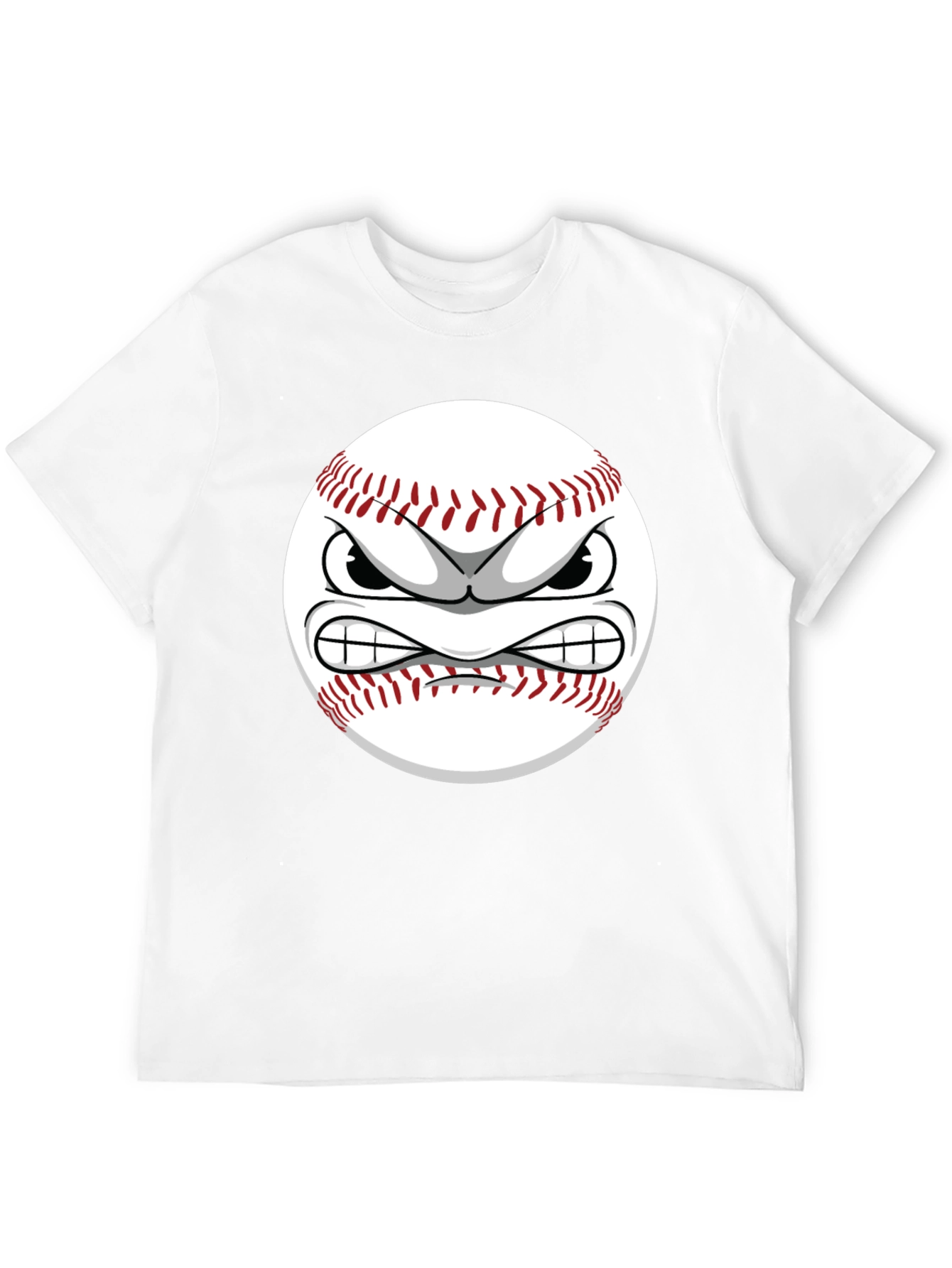 Angry Baseball Cartoon Graphic T-Shirt