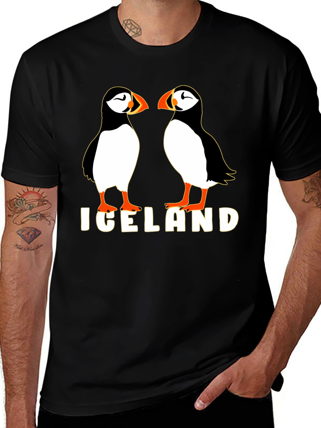 Iceland Puffin Graphic Tee - Black