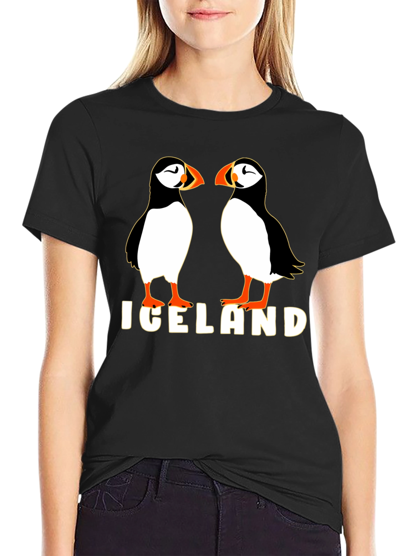 Iceland Puffin Graphic Tee - Black
