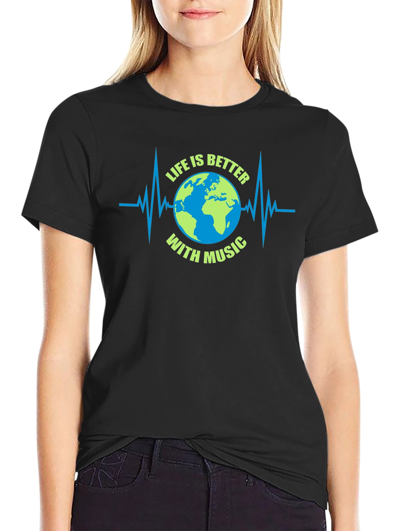 Life is Better with Music Earth Graphic Tee