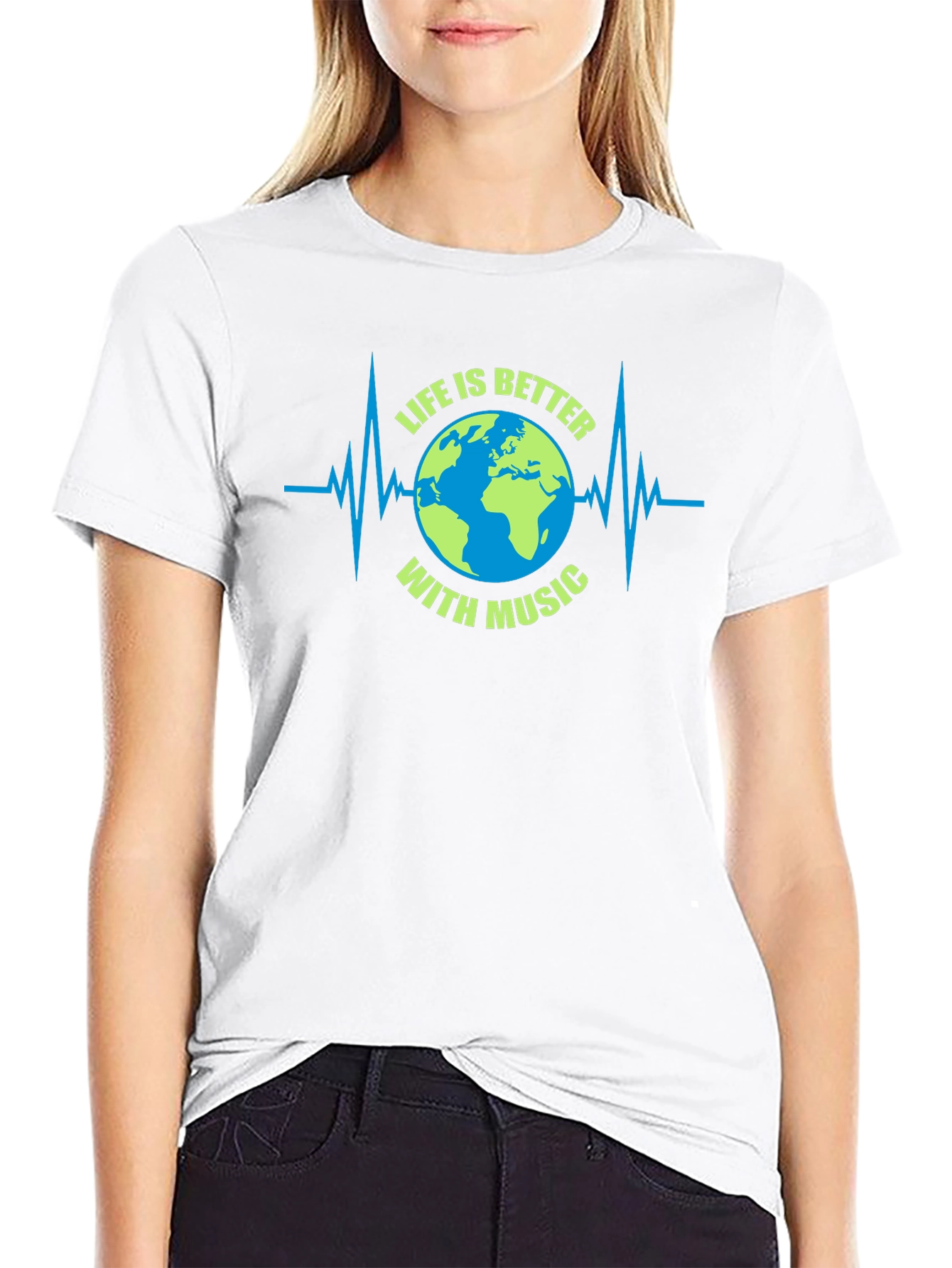 Life is Better with Music Earth Graphic Tee