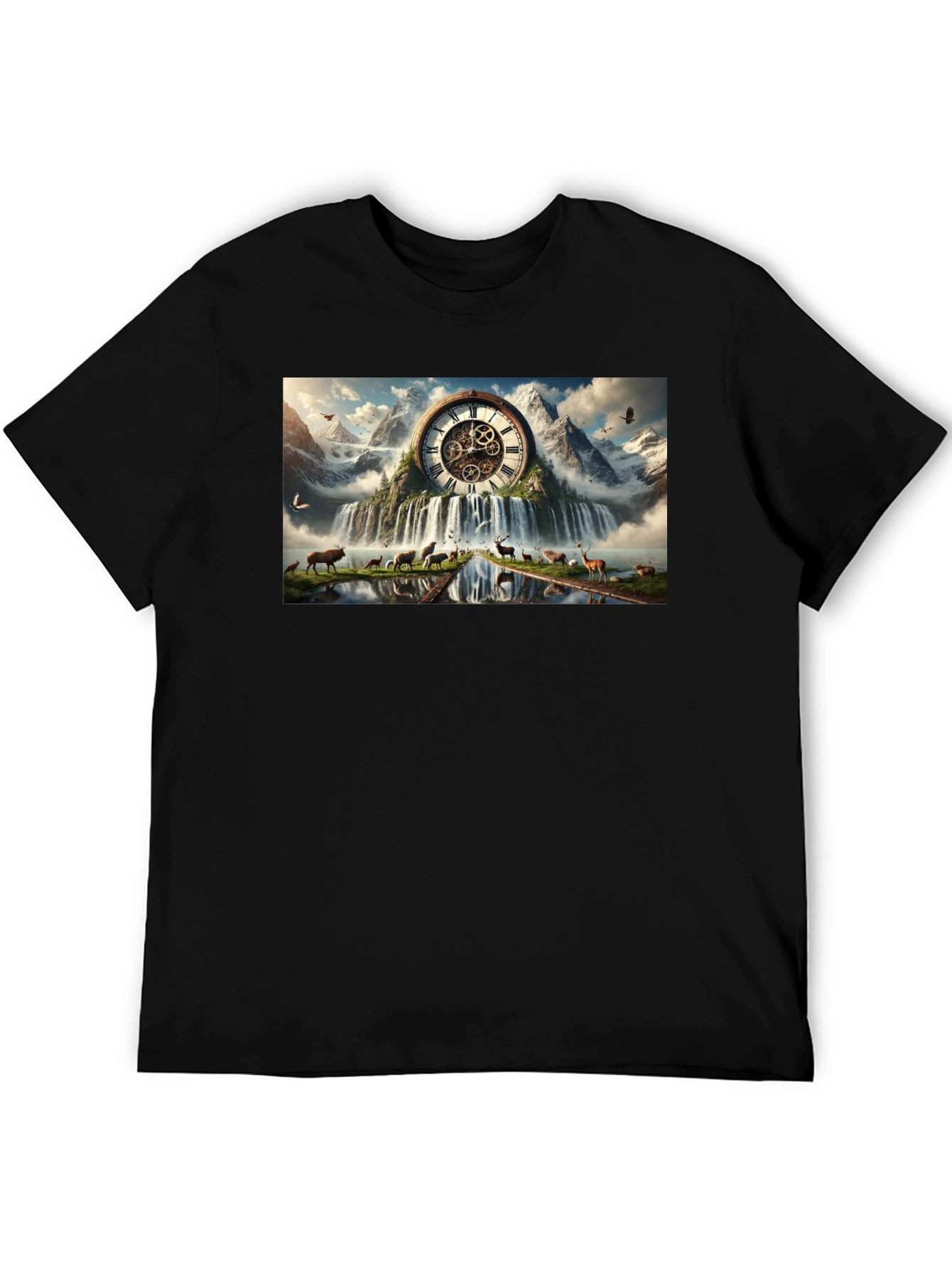 Nature Clockwork T-Shirt - Time and Wilderness Unite
