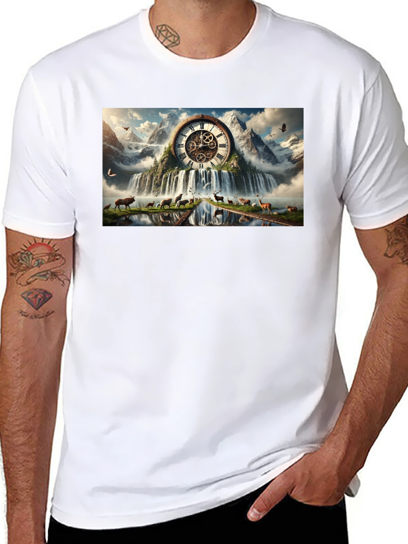 Nature Clockwork T-Shirt - Time and Wilderness Unite