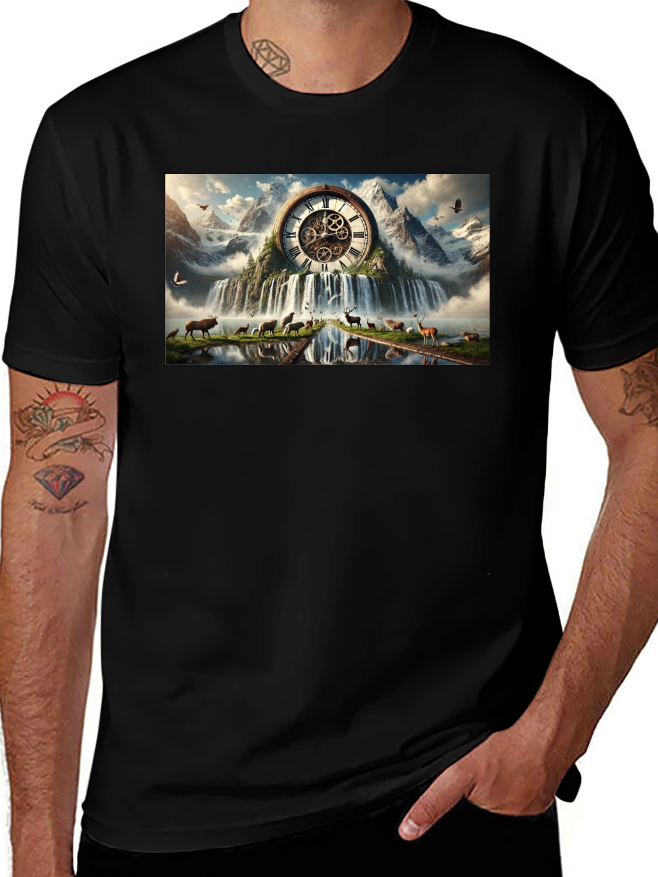 Nature Clockwork T-Shirt - Time and Wilderness Unite