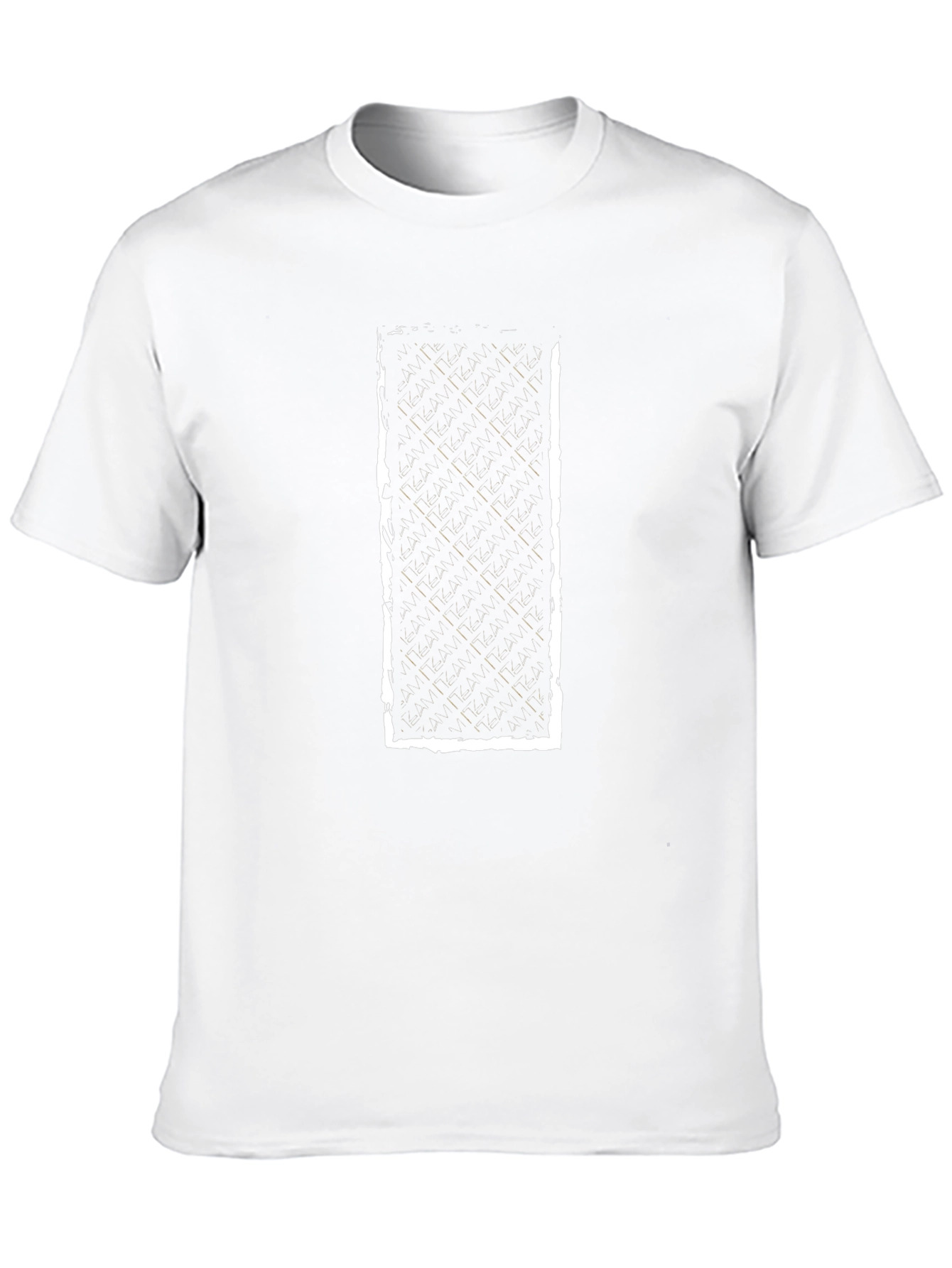 Mens Black T-Shirt with Distressed Geometric Design