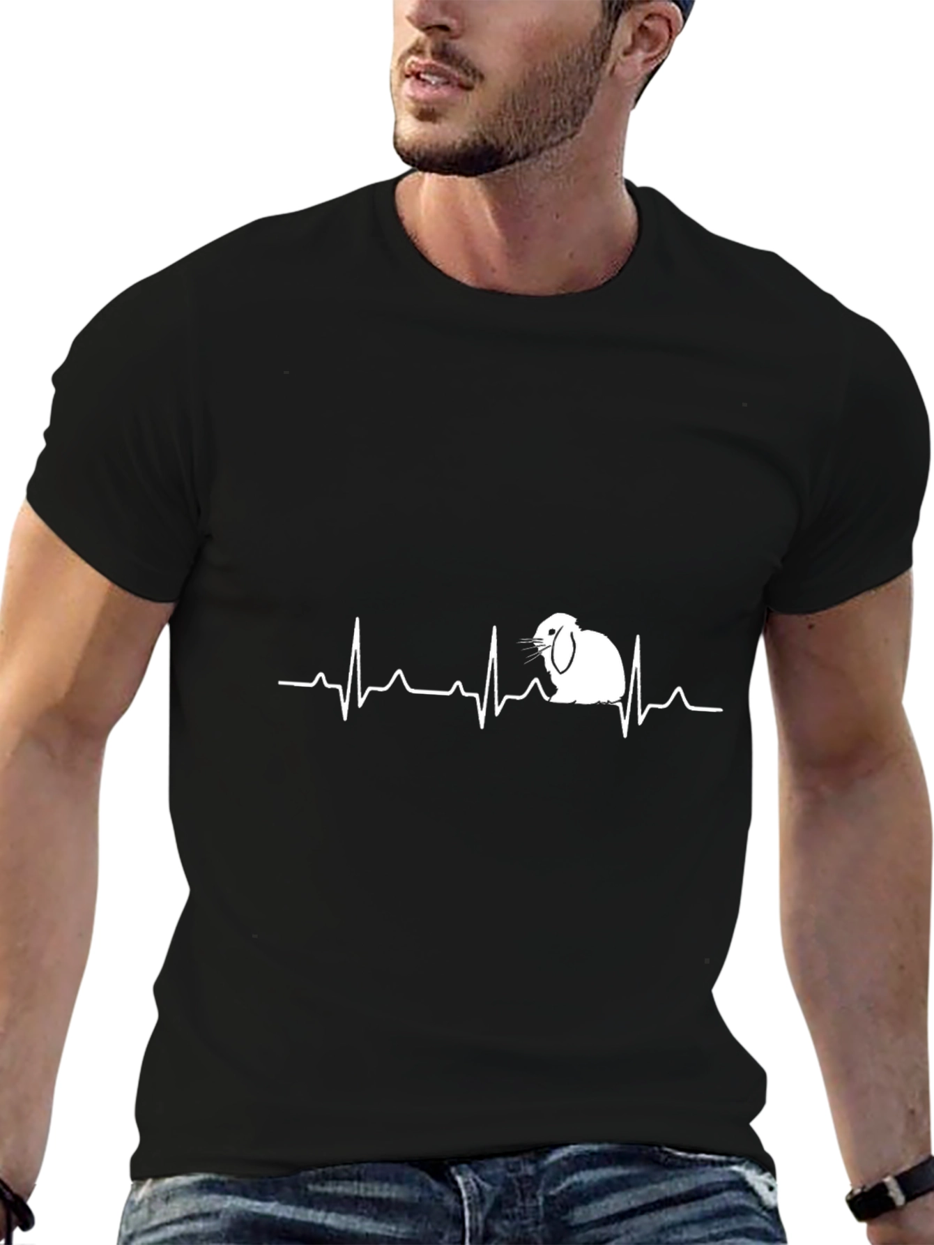 Rabbit Heartbeat T-Shirt - Cute Pet Lover Tee