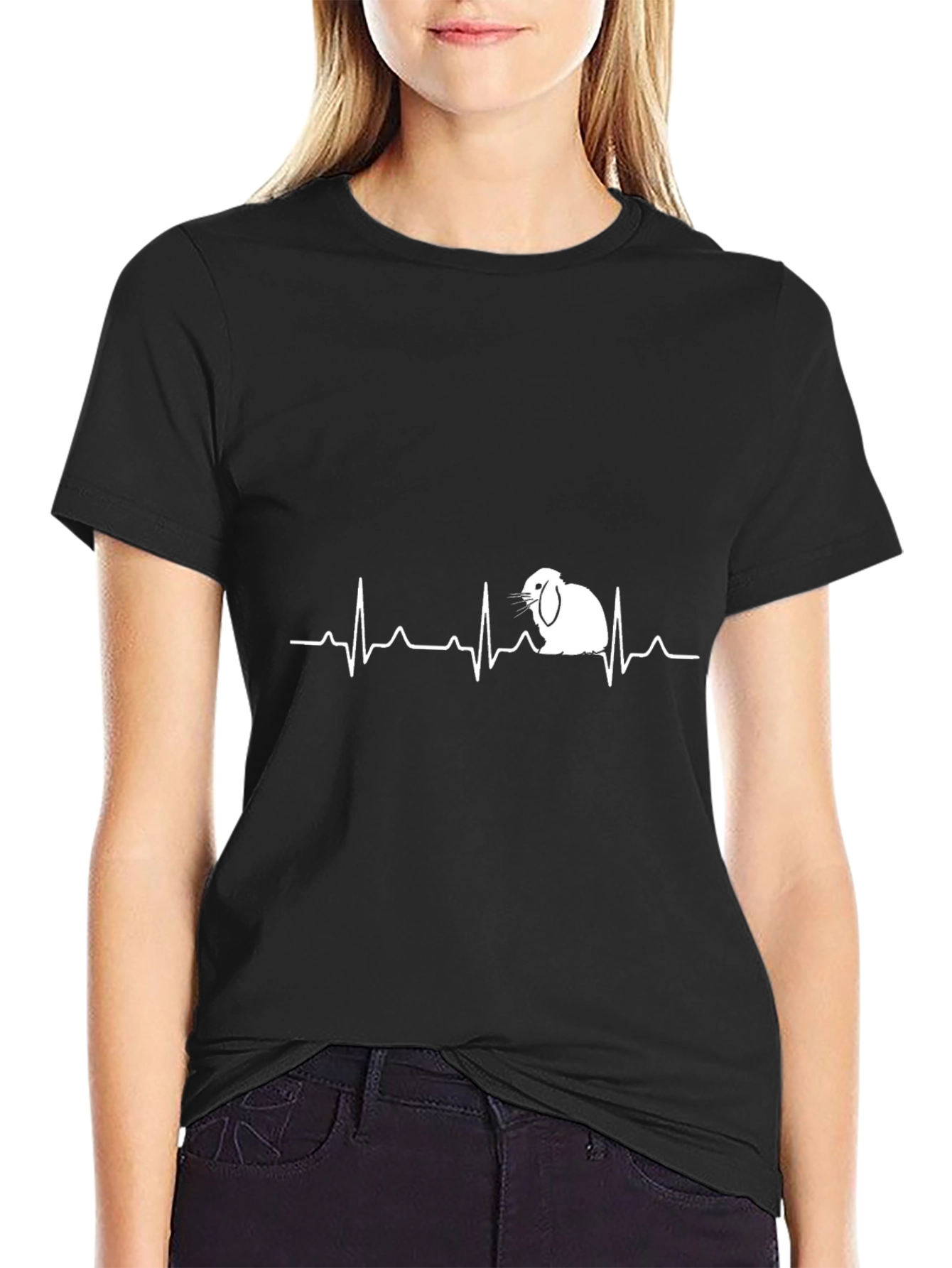 Rabbit Heartbeat T-Shirt - Cute Pet Lover Tee
