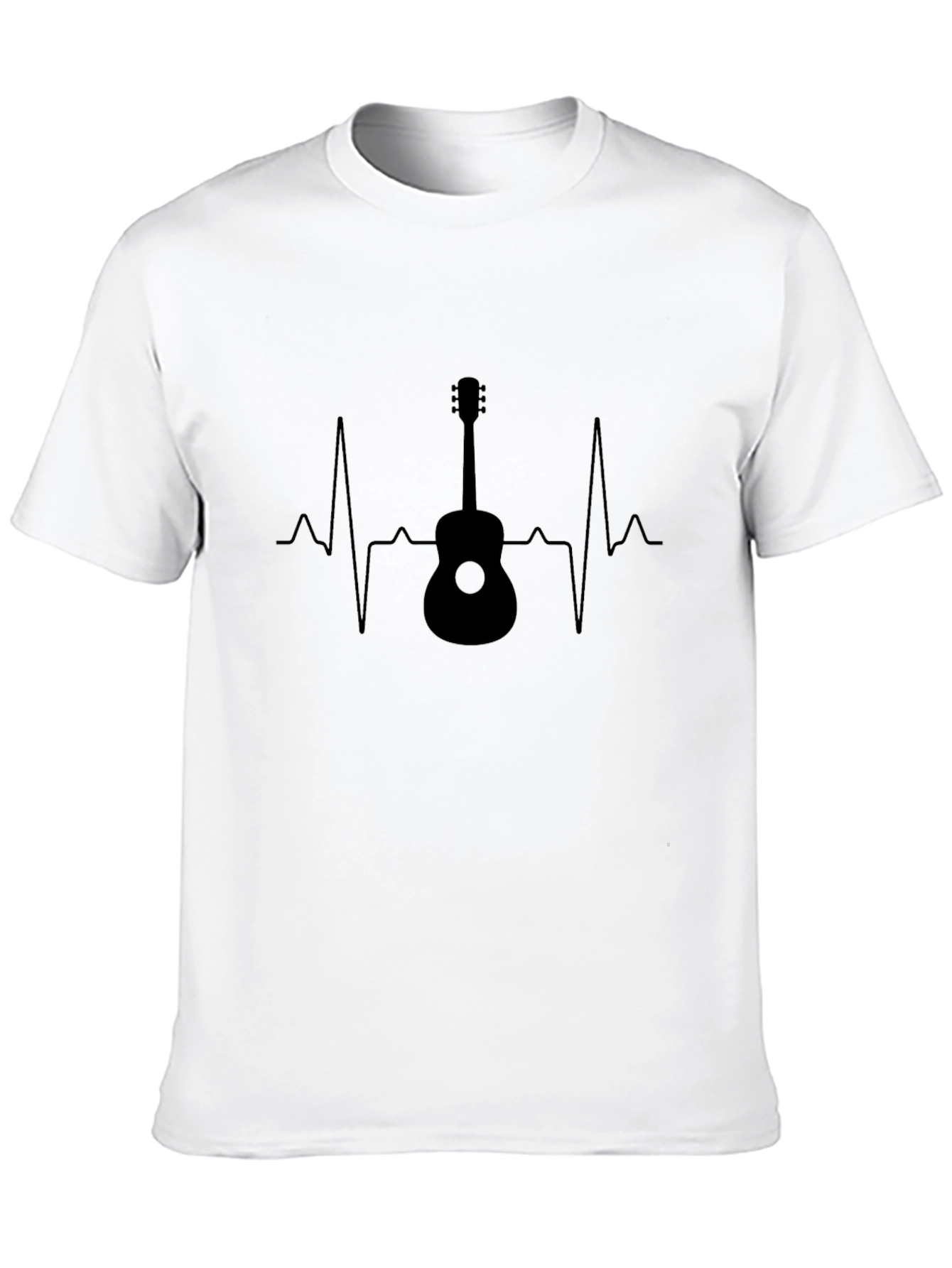 Guitar Heartbeat Graphic Tee - Black