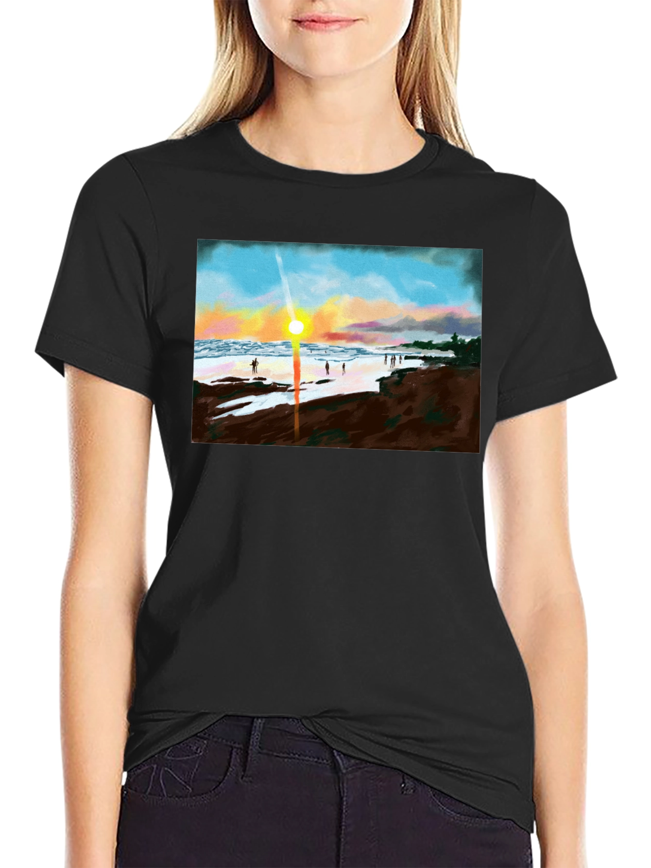 Sunset Beach T-Shirt - Coastal Design