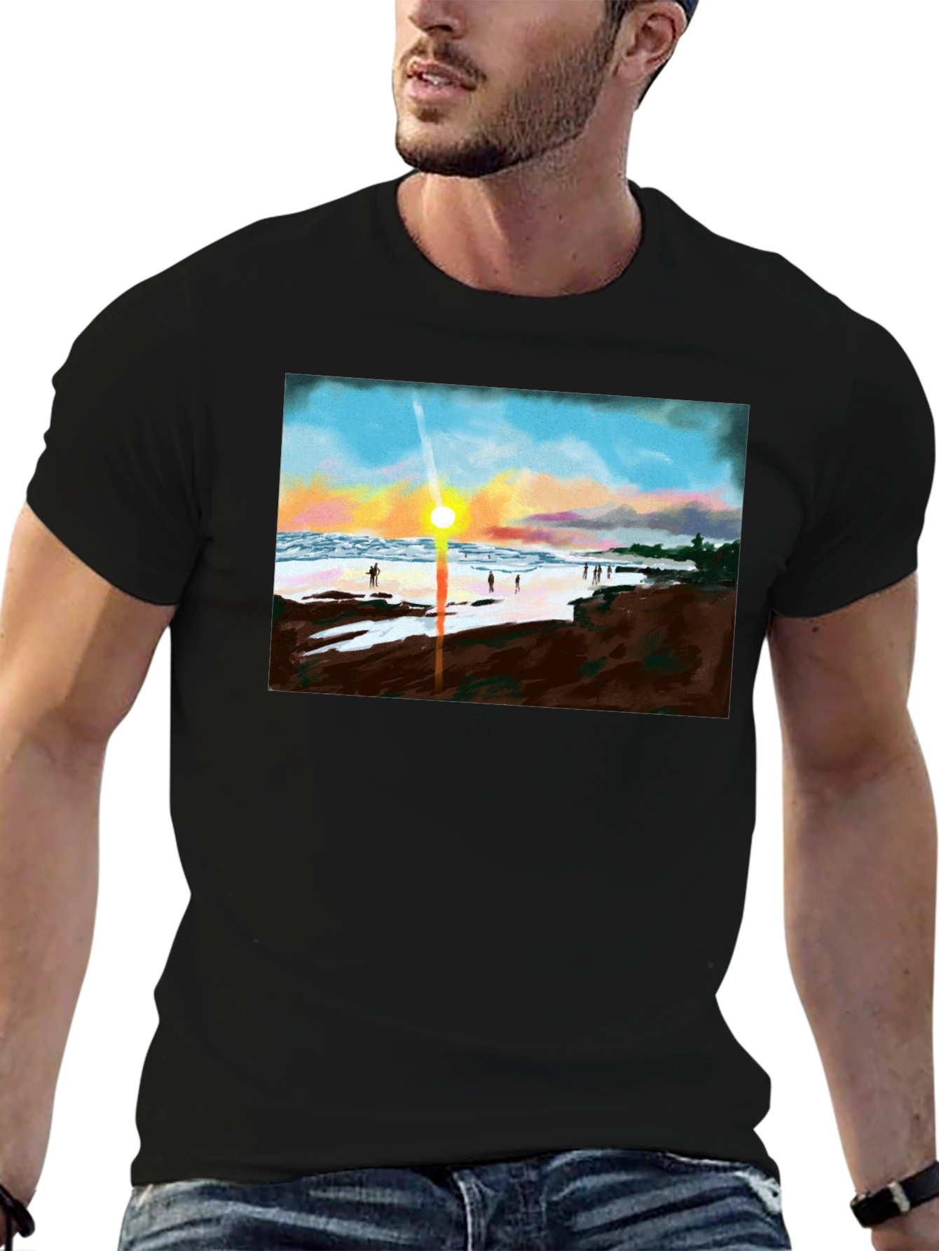 Sunset Beach T-Shirt - Coastal Design