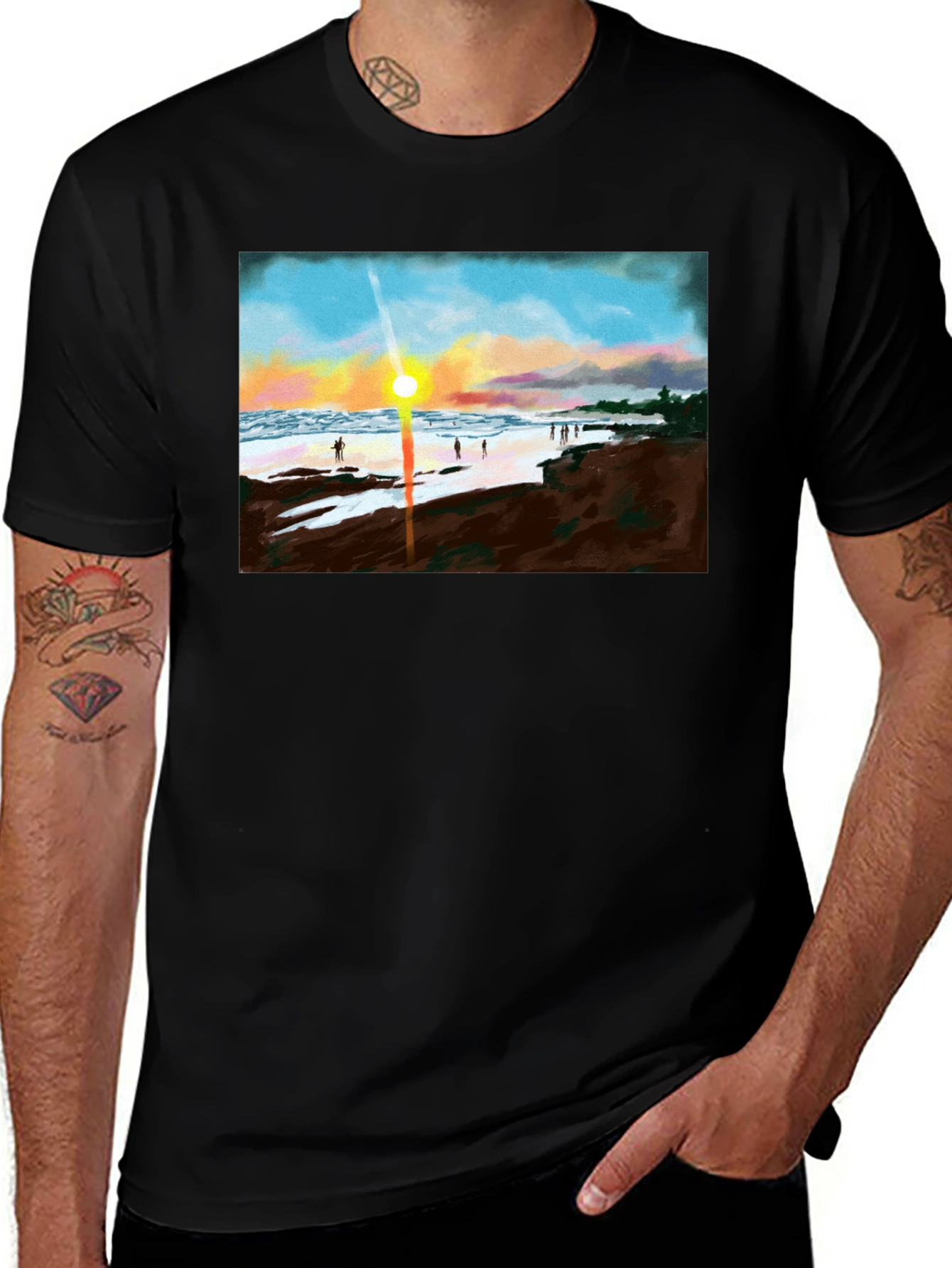 Sunset Beach T-Shirt - Coastal Design