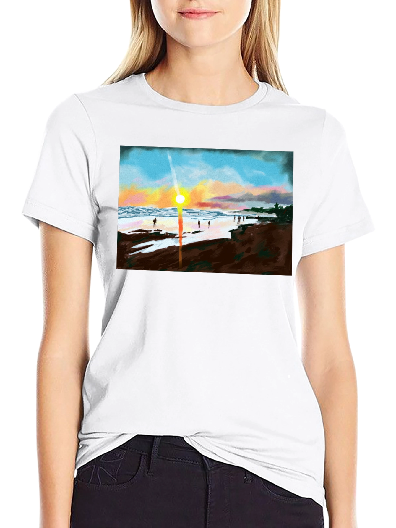 Sunset Beach T-Shirt - Coastal Design