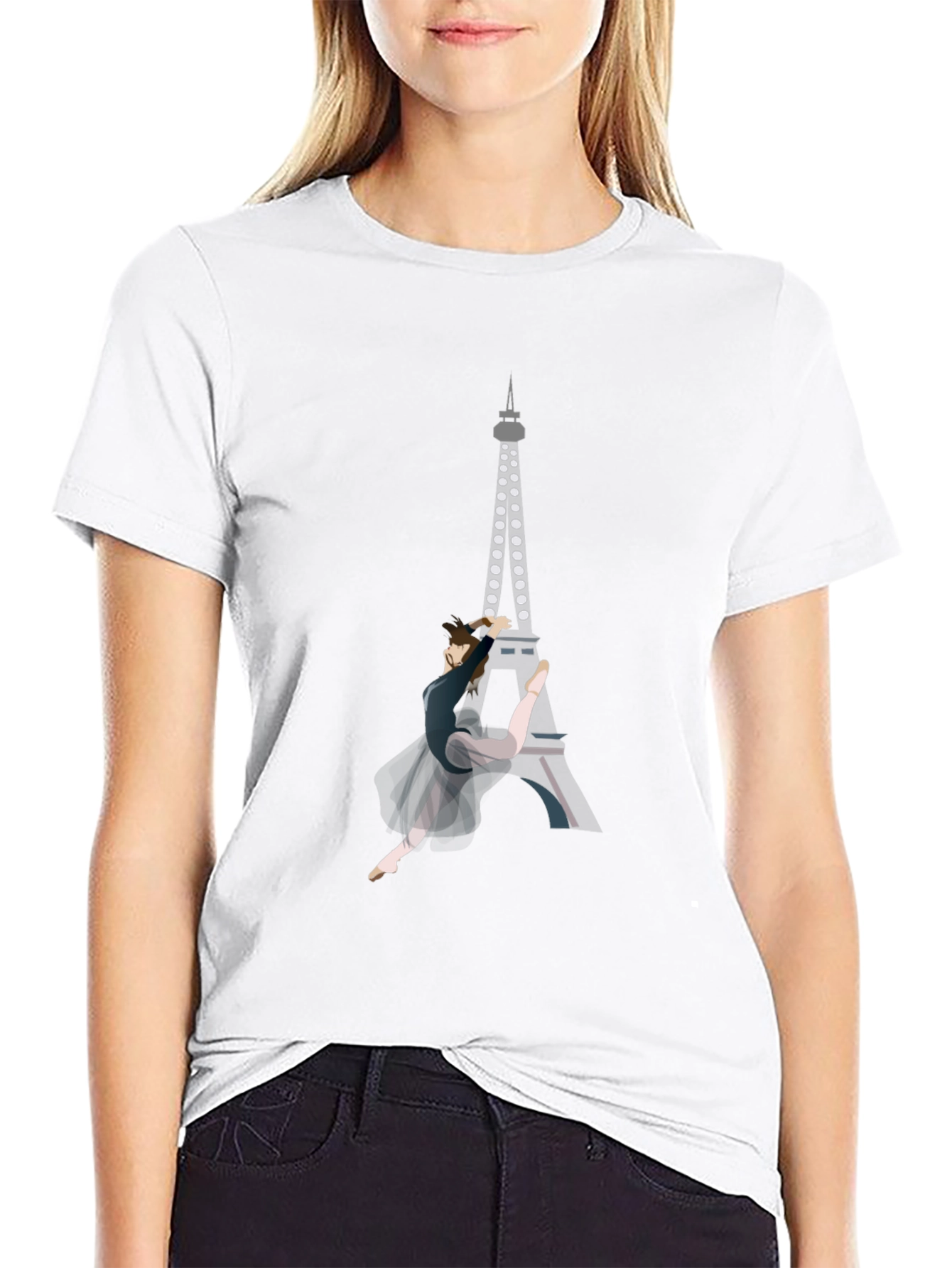 Eiffel Tower Ballet Graphic Tee - Modern Art Shirt