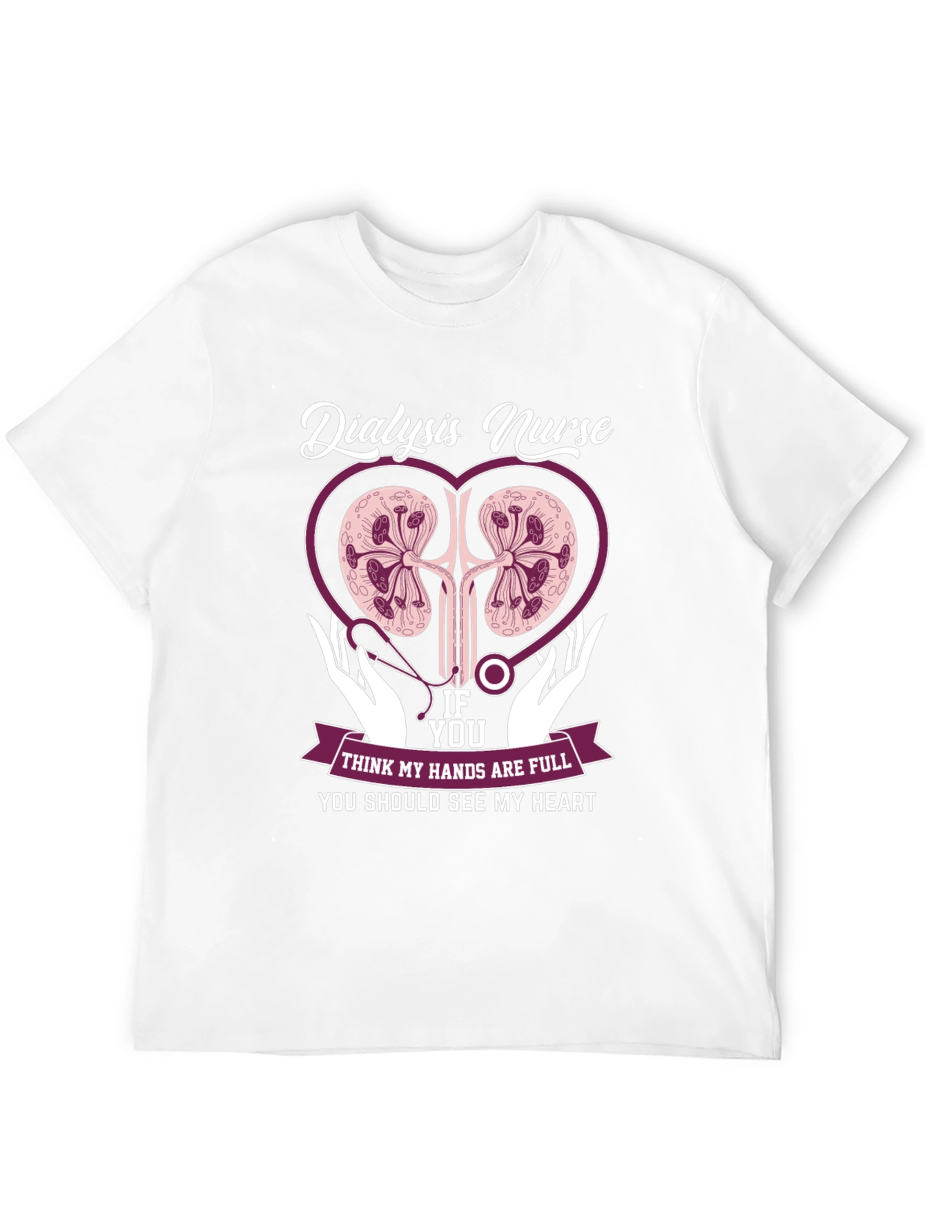 Dialysis Nurse Heart Graphic T-Shirt
