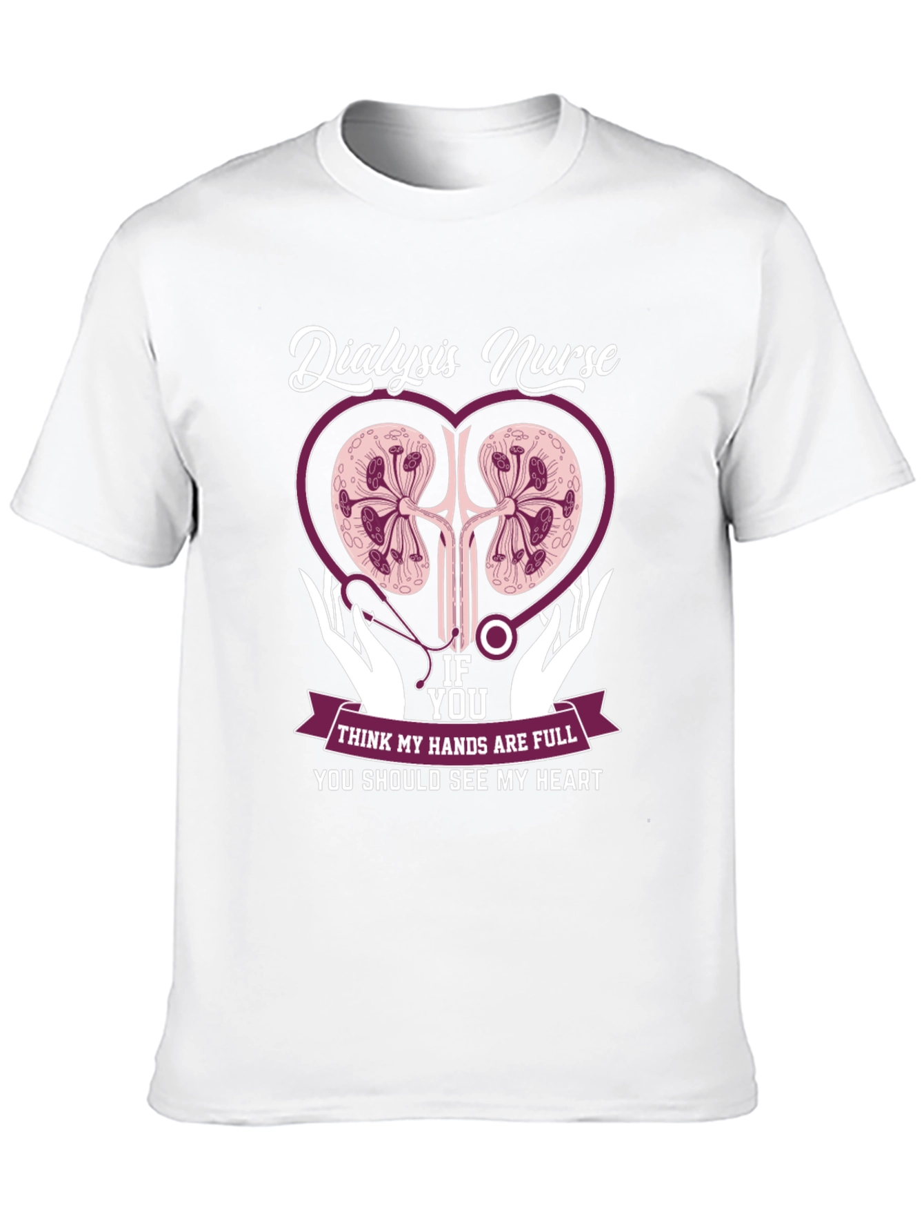 Dialysis Nurse Heart Graphic T-Shirt