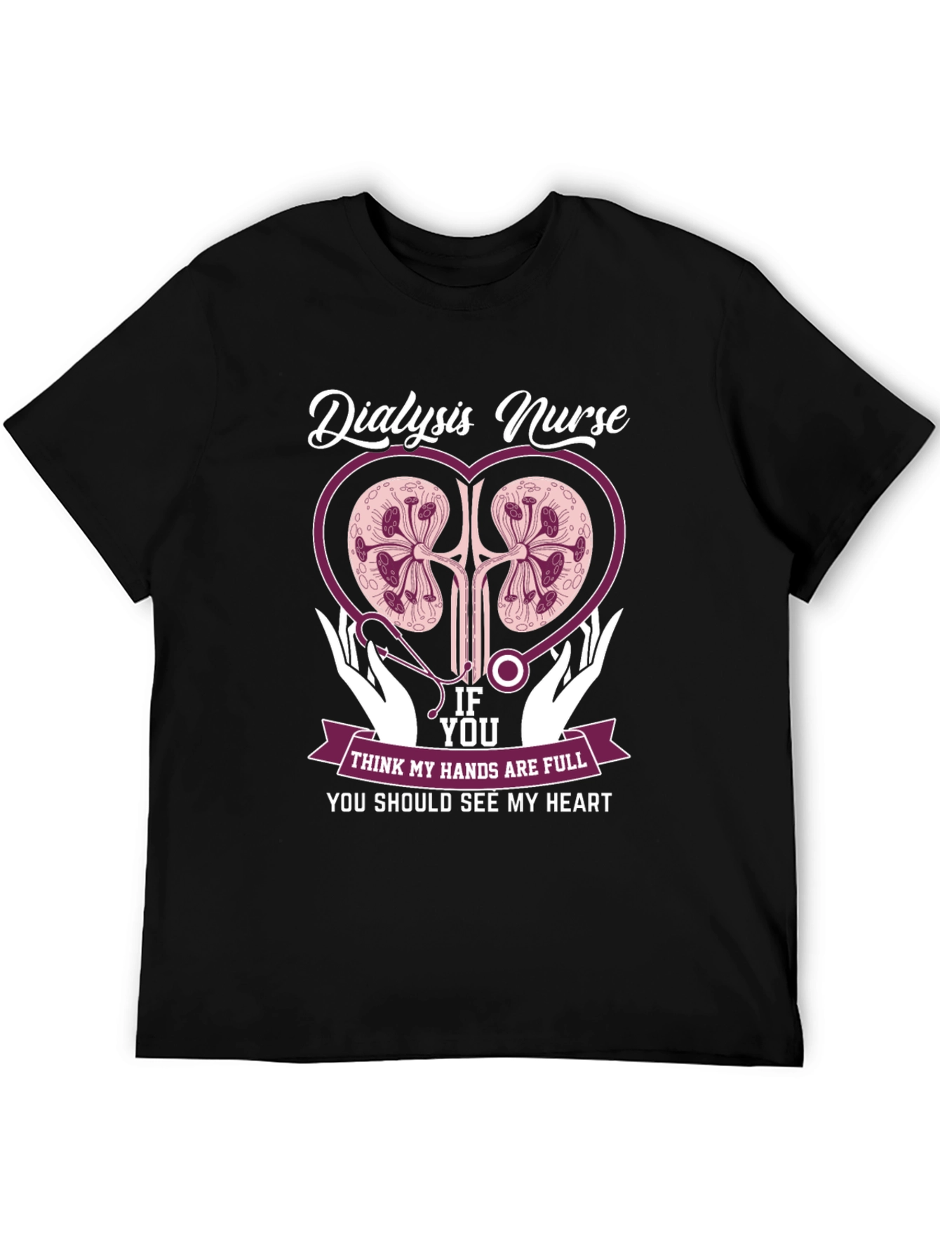 Dialysis Nurse Heart Graphic T-Shirt