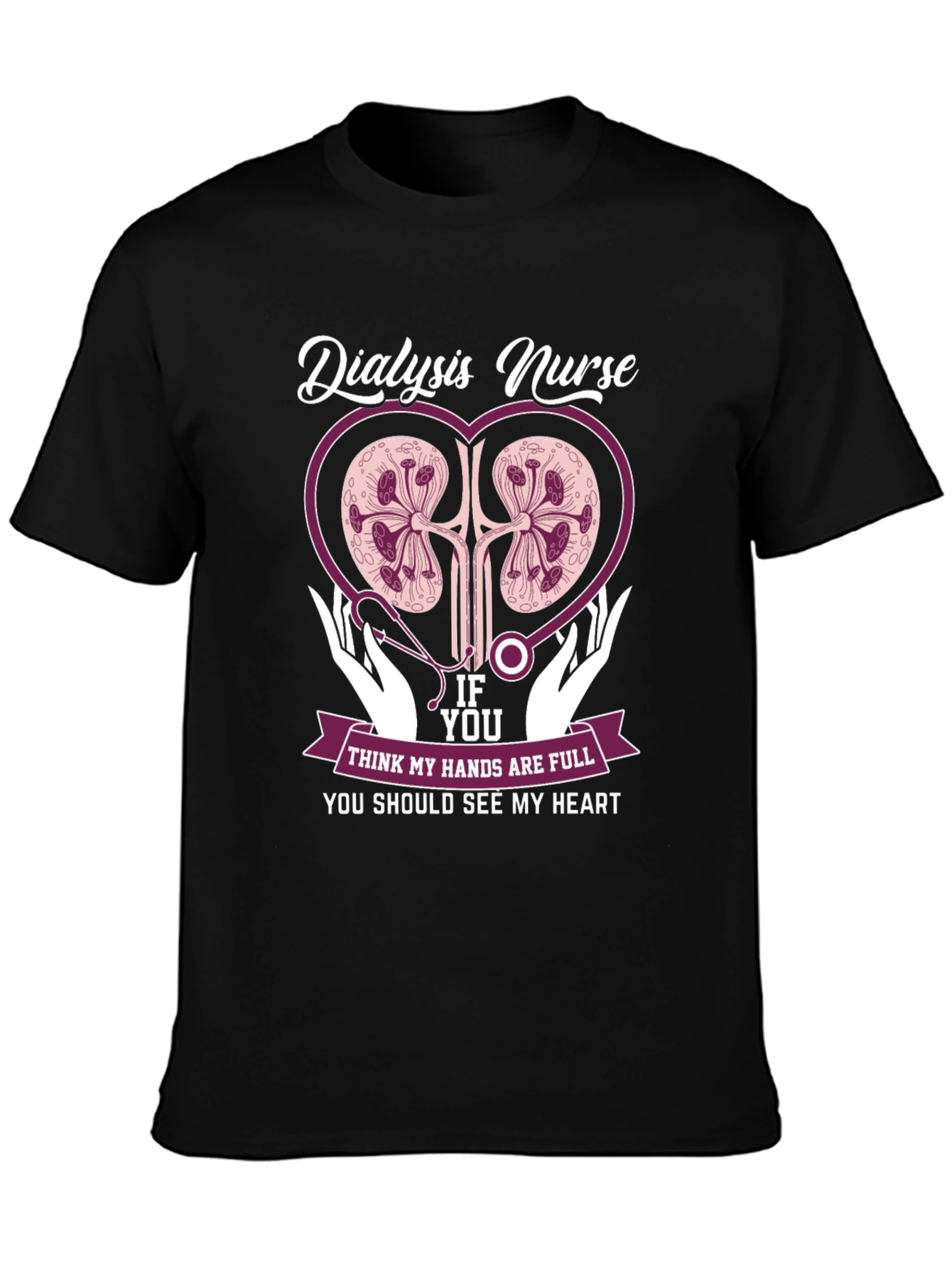 Dialysis Nurse Heart Graphic T-Shirt