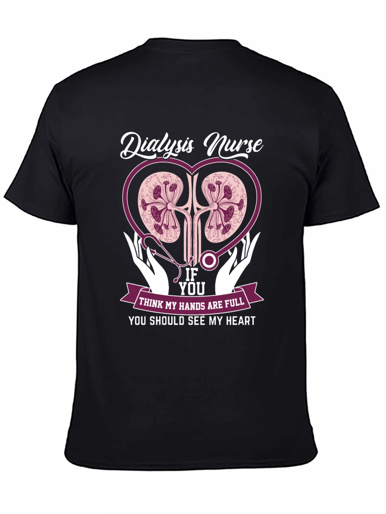 Dialysis Nurse Heart Graphic T-Shirt