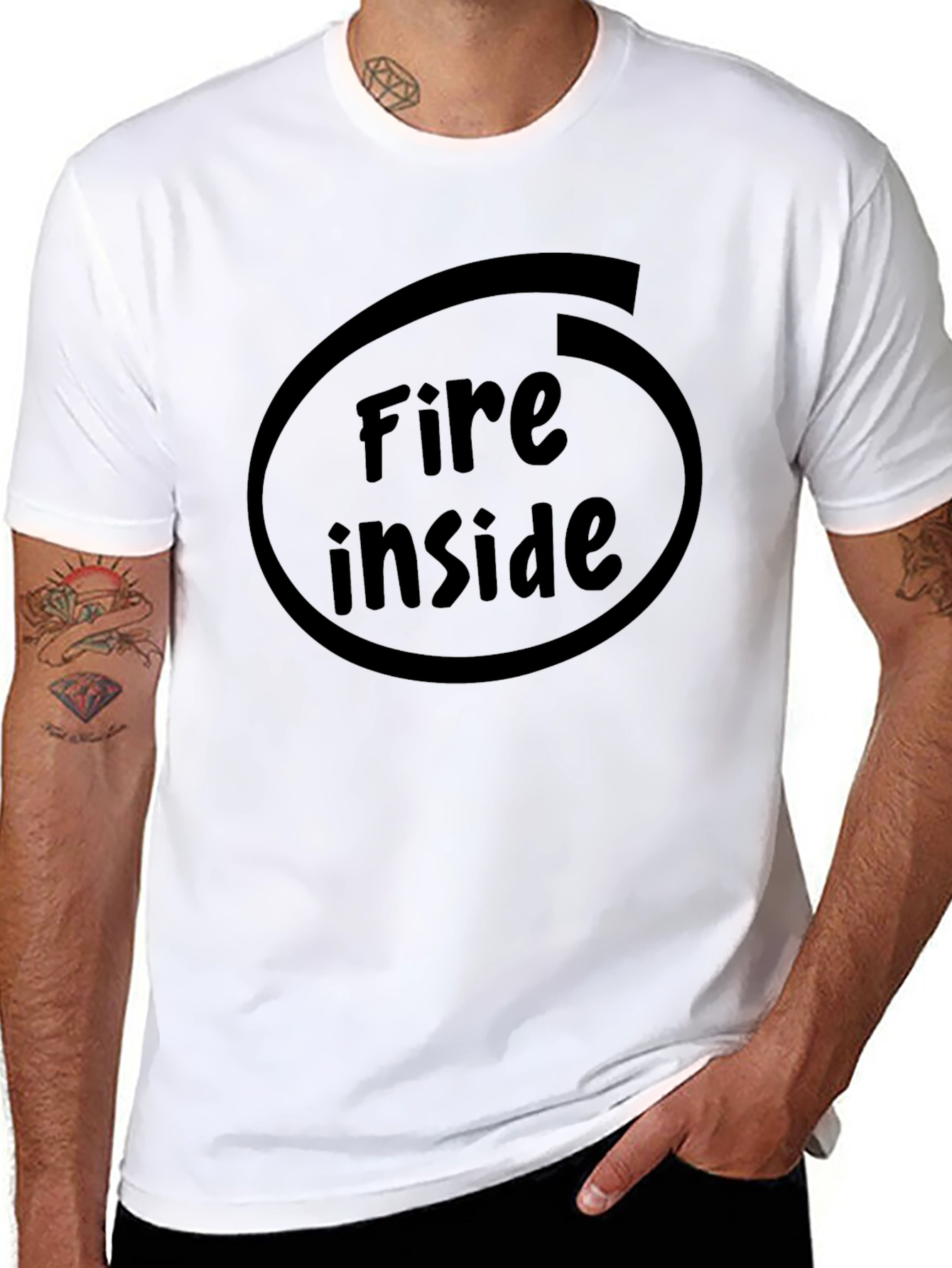 Fire Inside Graphic T-Shirt - Black