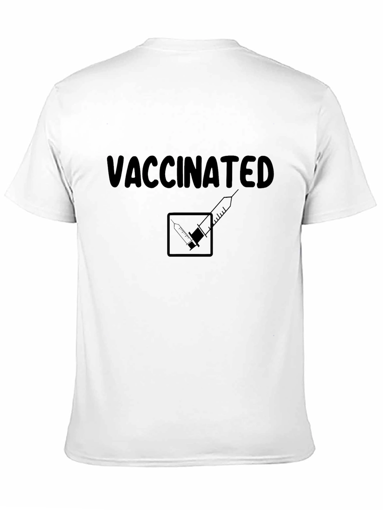 Vaccinated T-Shirt Black Cotton Casual Wear