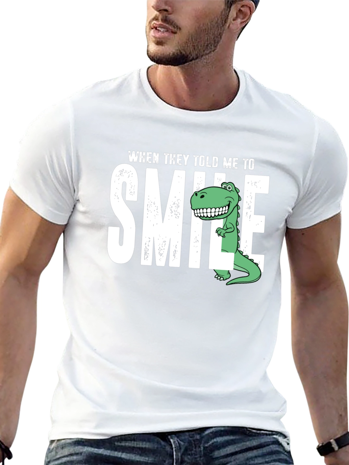 Smile Dinosaur Graphic T-Shirt
