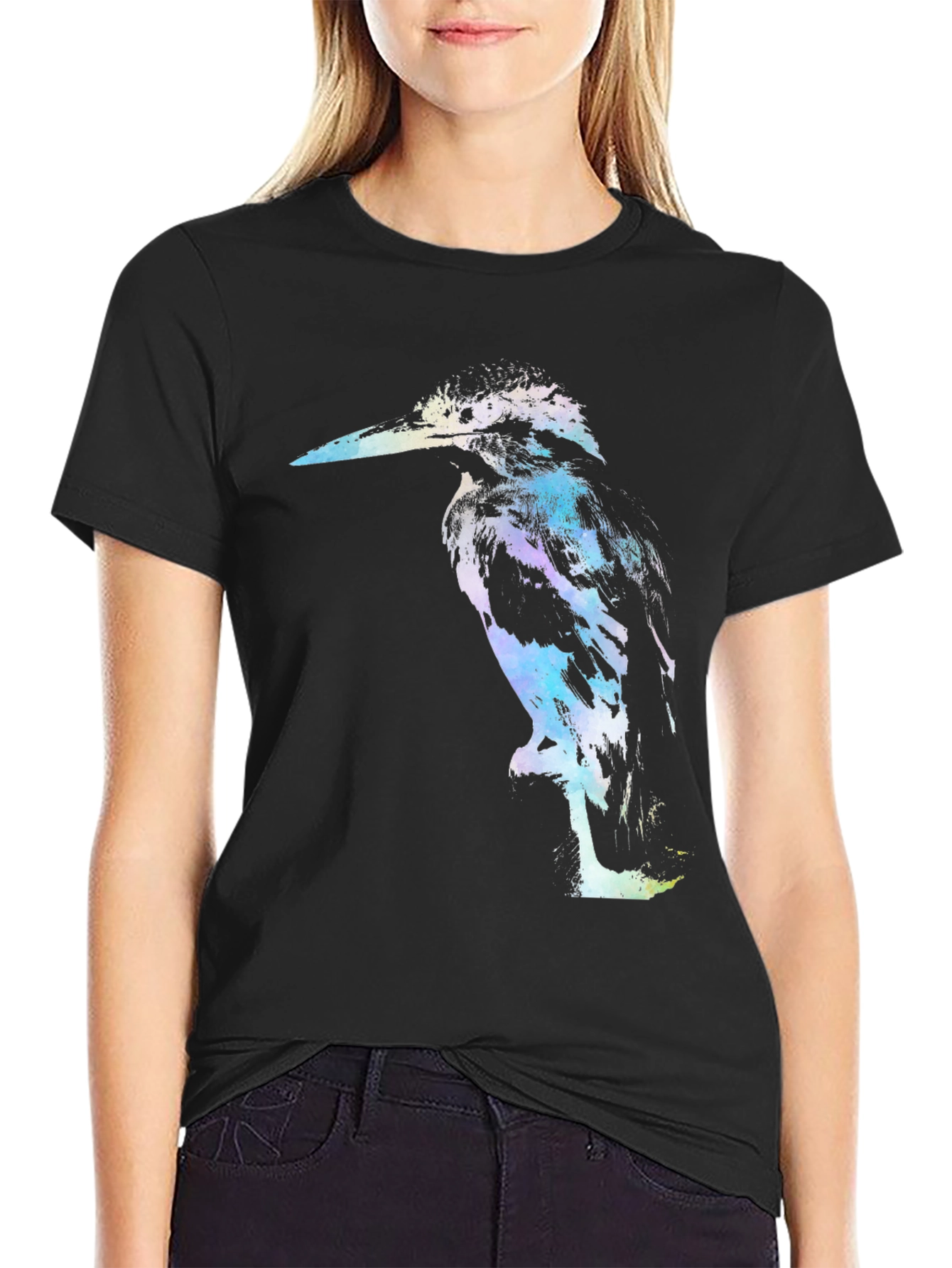 Kingfisher Graphic Black Tee