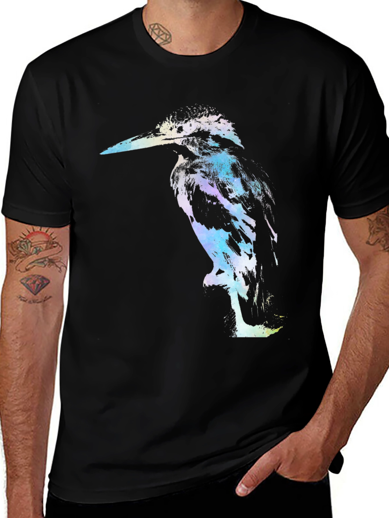 Kingfisher Graphic Black Tee