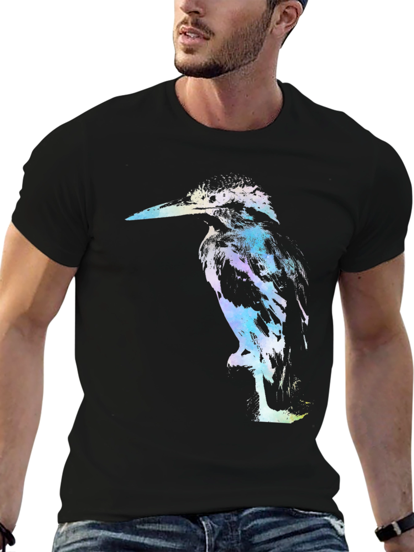 Kingfisher Graphic Black Tee