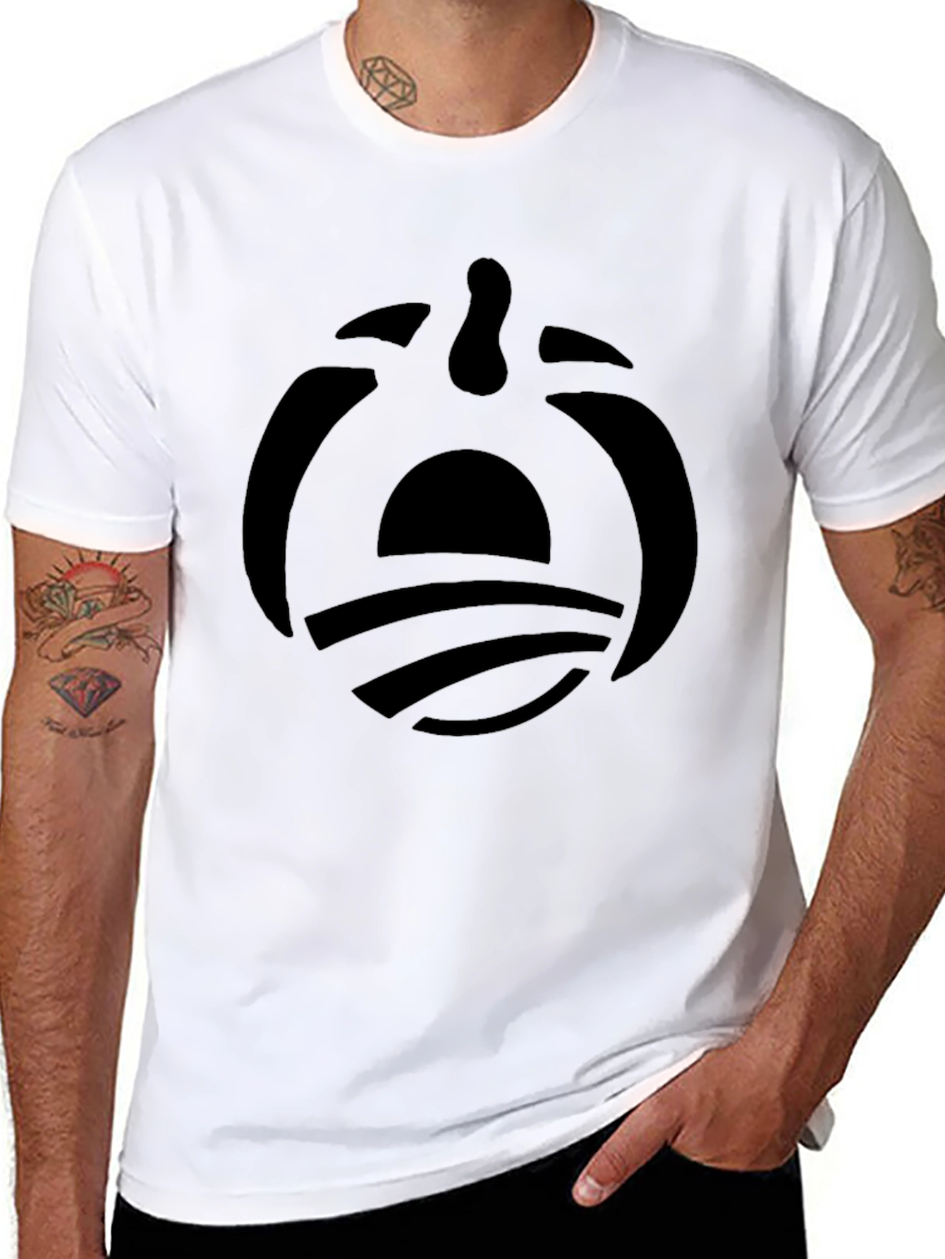 Black Graphic Tee - Sun & Waves Logo