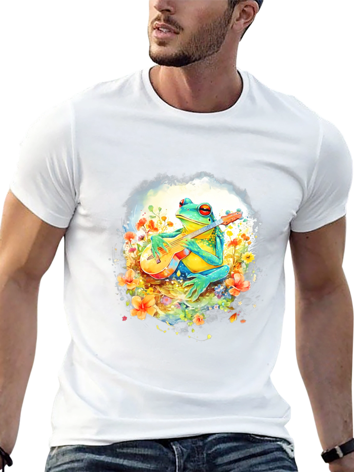 Frog Playing Guitar Graphic T-Shirt