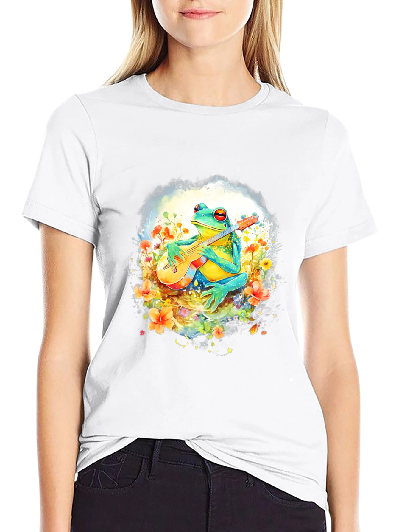 Frog Playing Guitar Graphic T-Shirt
