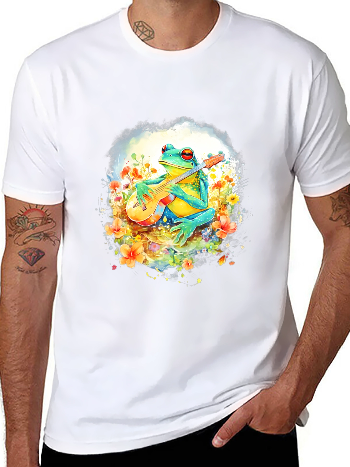 Frog Playing Guitar Graphic T-Shirt