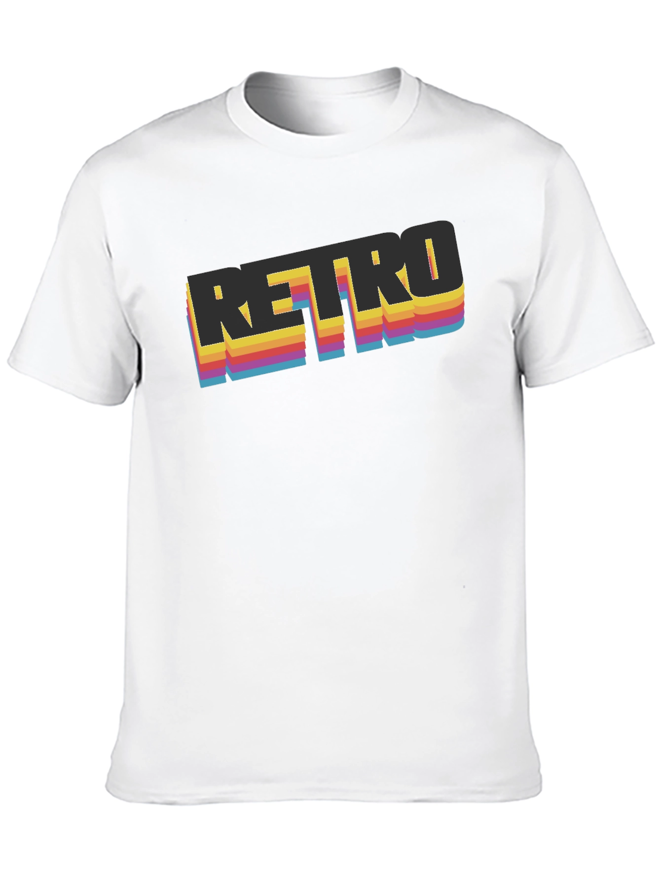 Retro Graphic Print Black T-Shirt