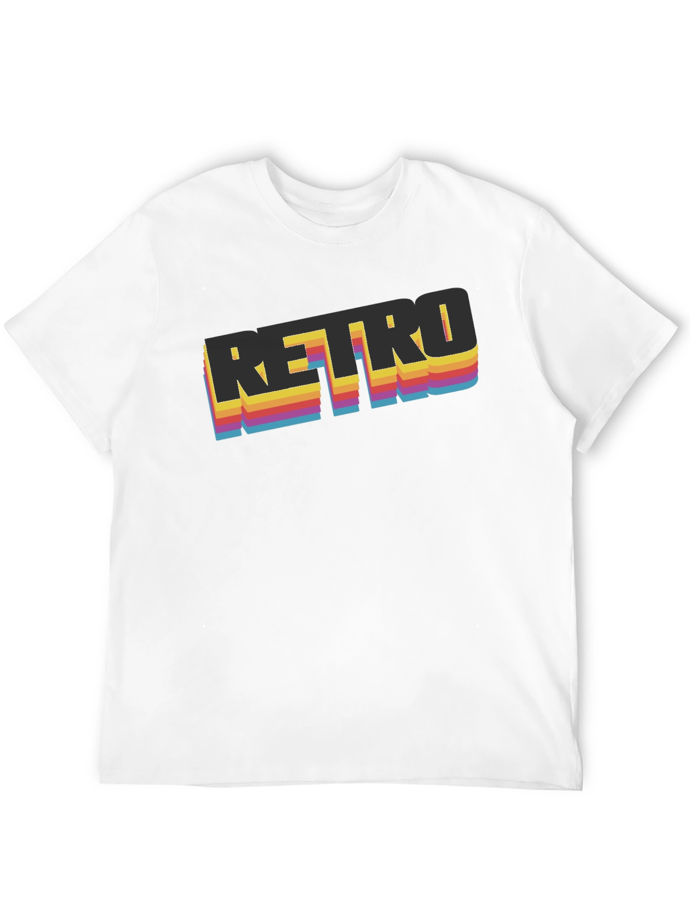 Retro Graphic Print Black T-Shirt