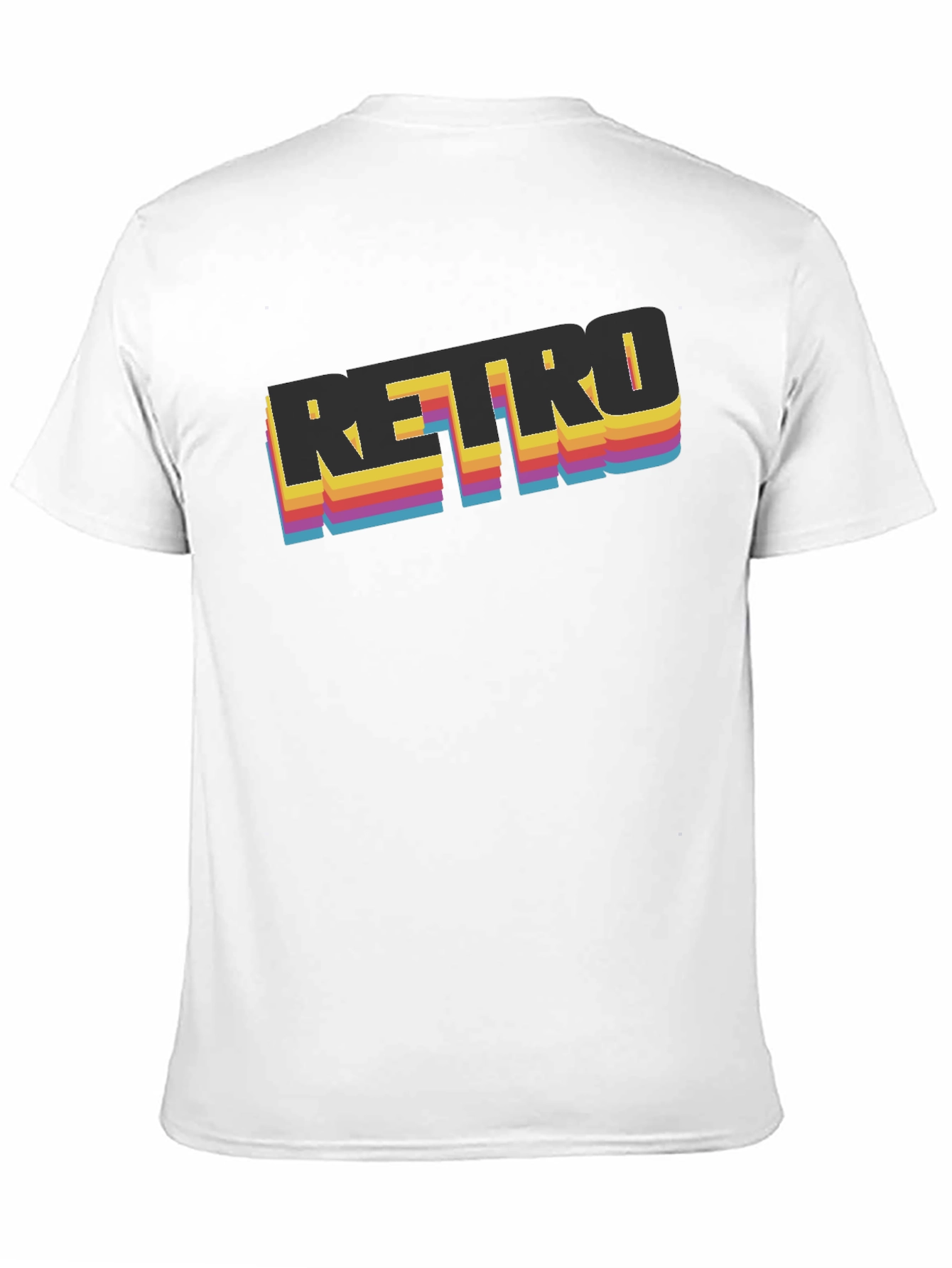 Retro Graphic Print Black T-Shirt