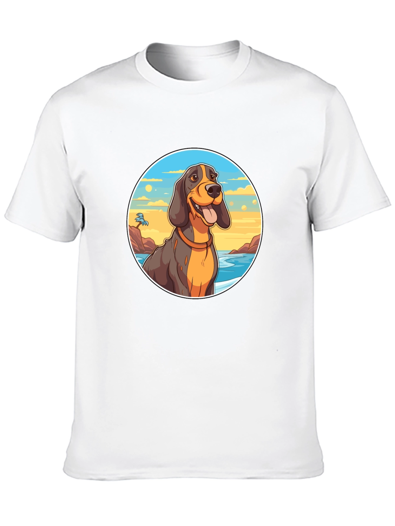Dog Beach T-Shirt - Black Cotton Graphic Tee