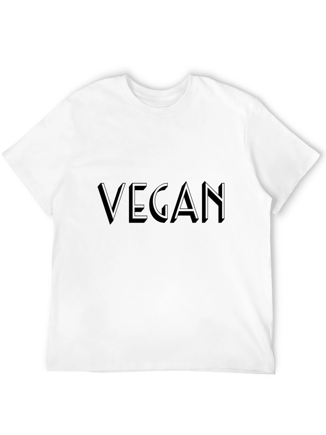 Vegan Statement Tee - Solid Black Crew Neck T-Shirt