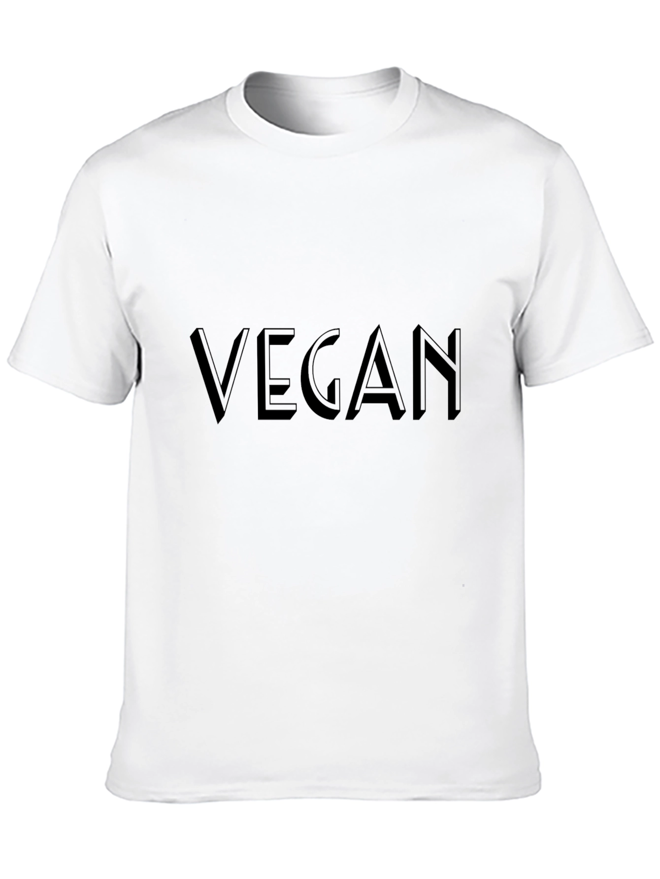 Vegan Statement Tee - Solid Black Crew Neck T-Shirt