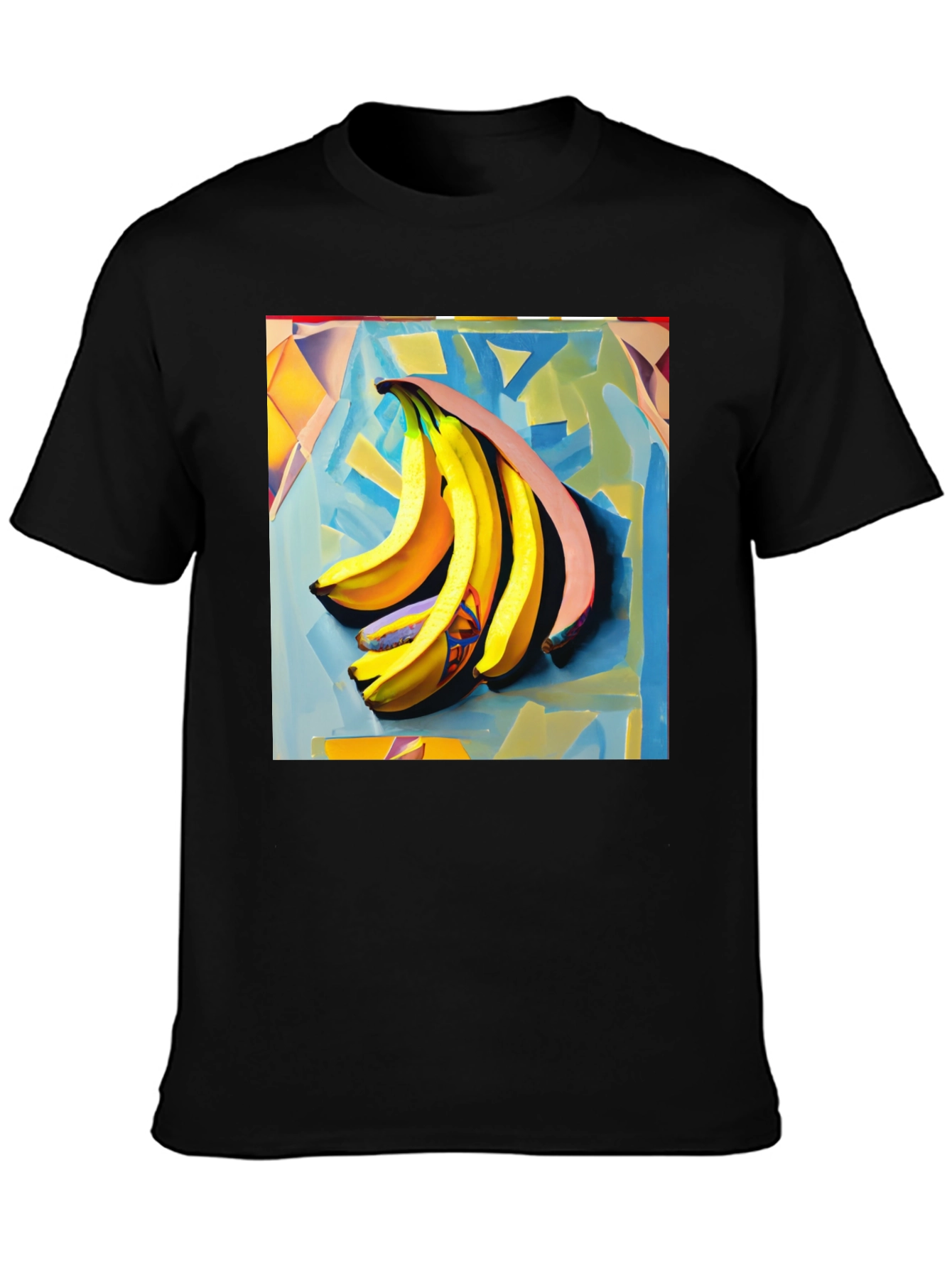 Banana Art Print Black T-Shirt