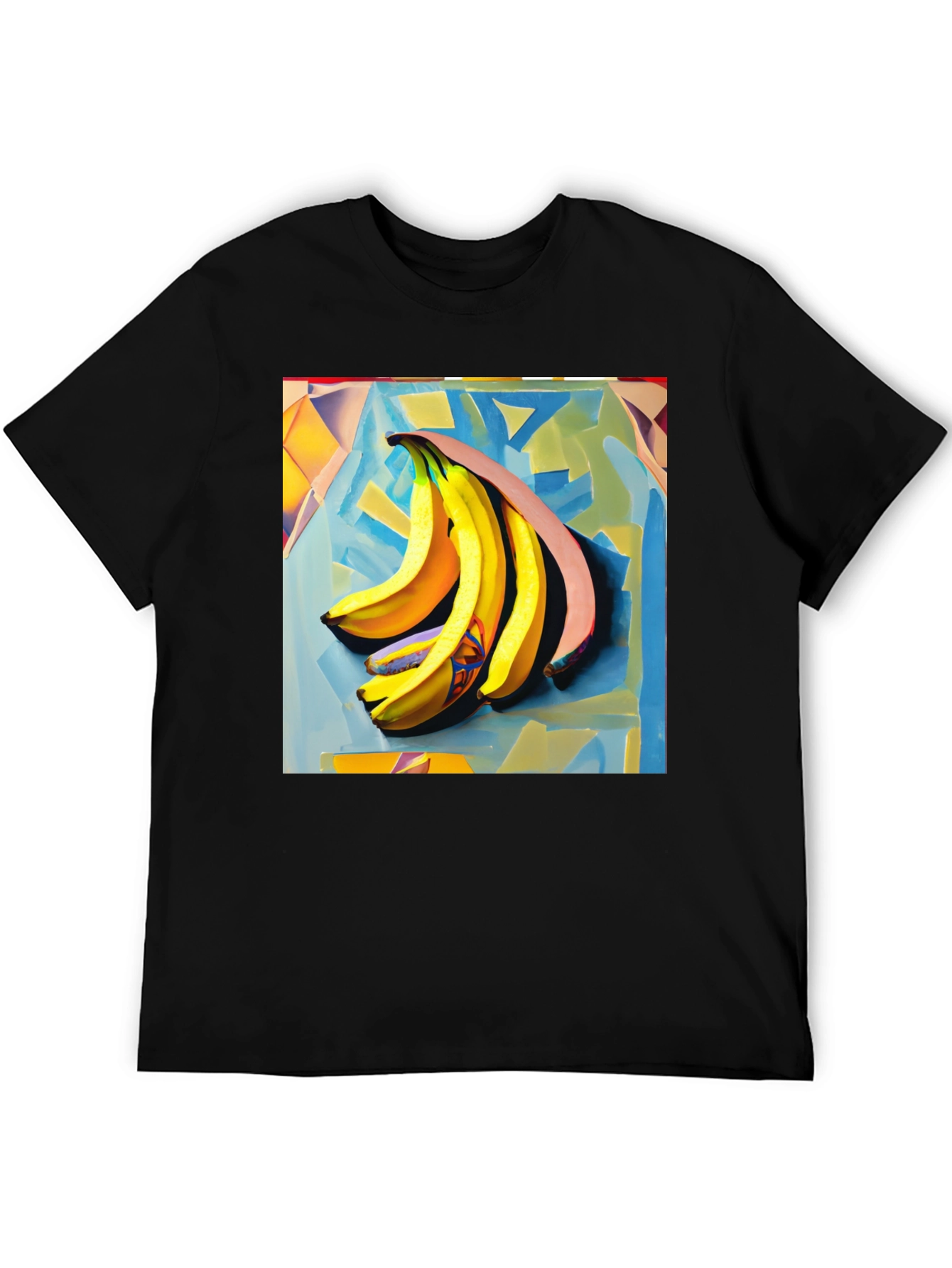 Banana Art Print Black T-Shirt