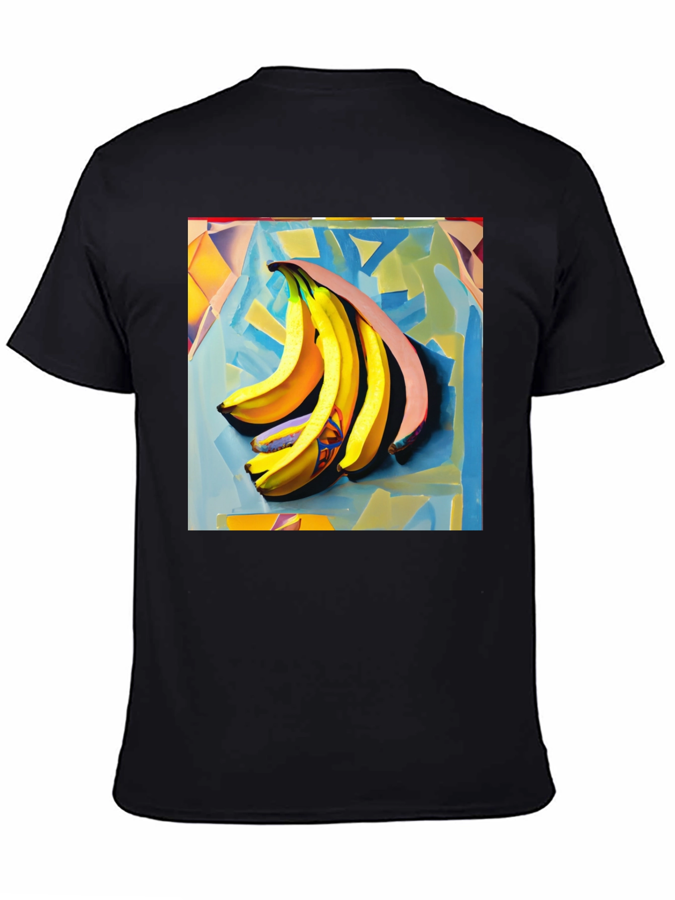 Banana Art Print Black T-Shirt