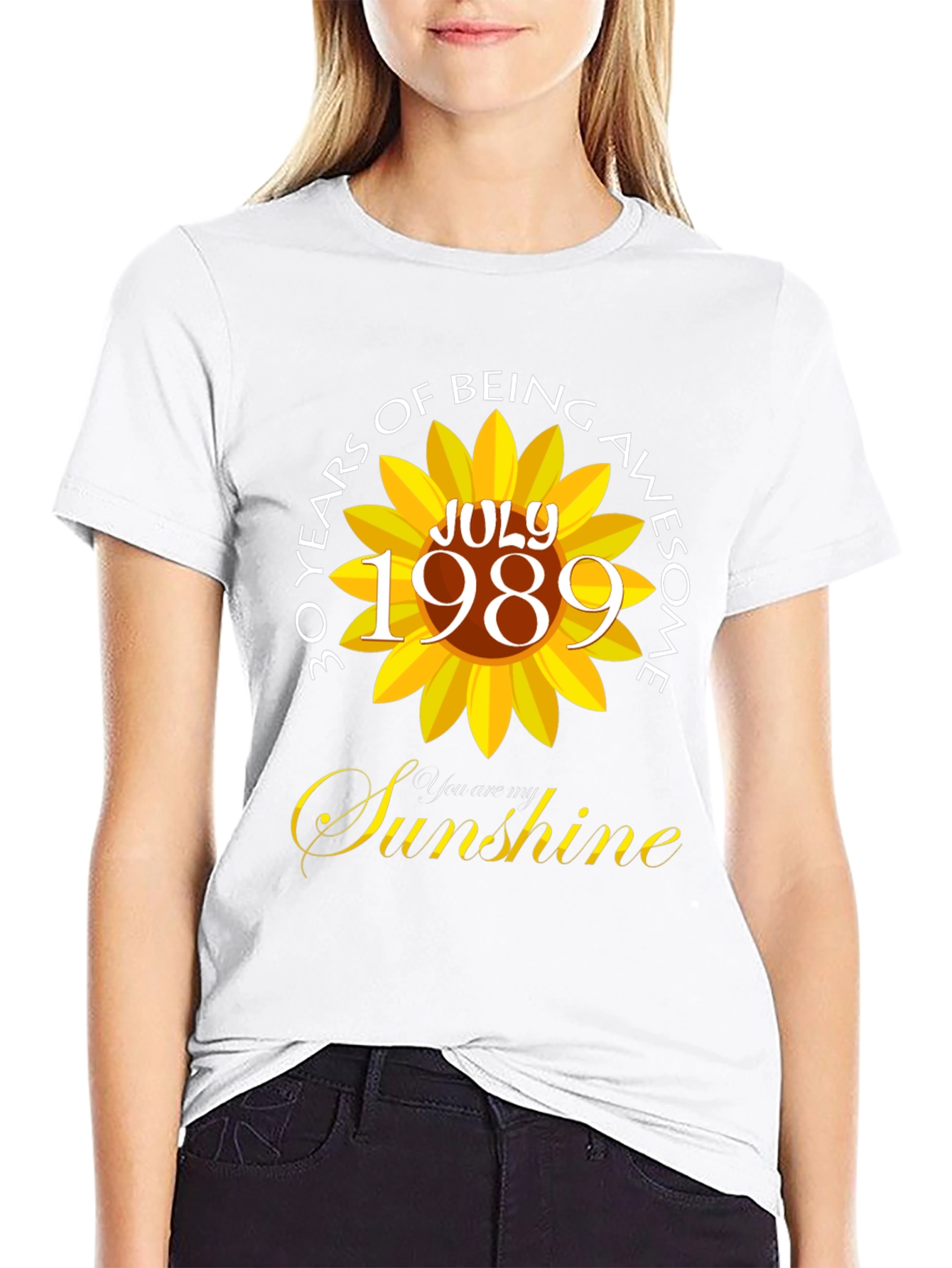 30 Years Of Being Awesome July 1989 Sunflower T-Shirt