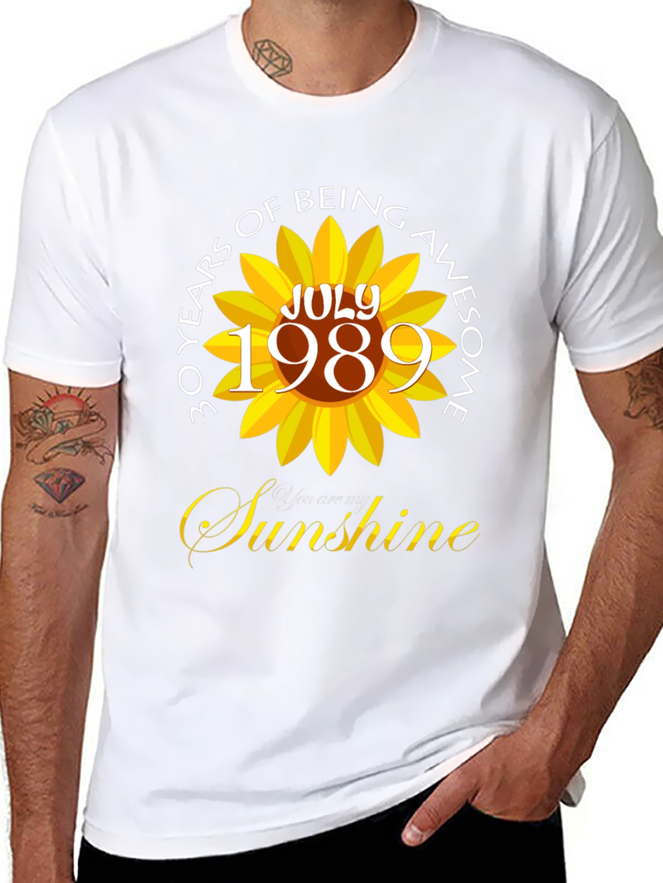 30 Years Of Being Awesome July 1989 Sunflower T-Shirt