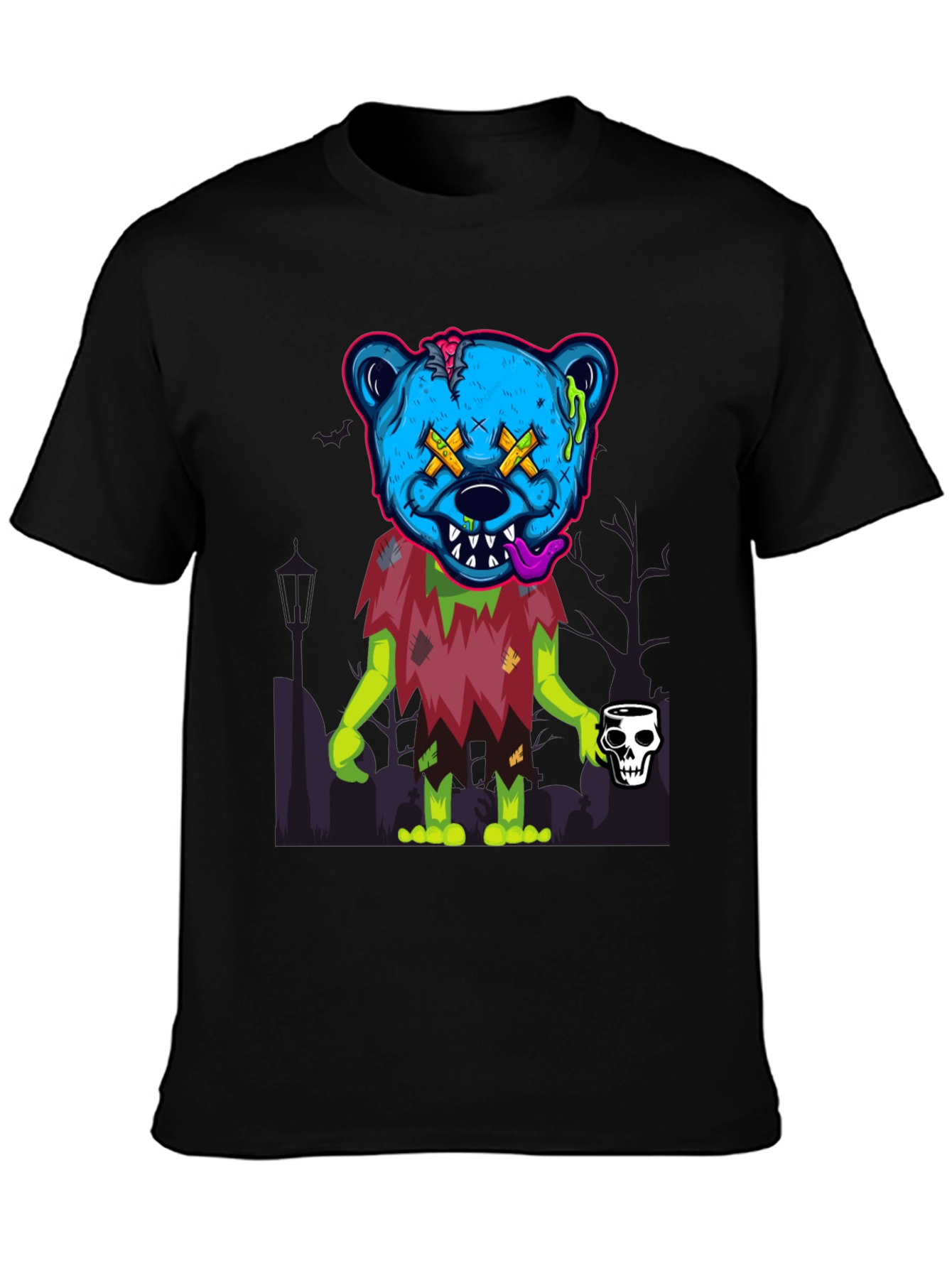 Zombie Bear Graphic Tee - Spooky & Stylish