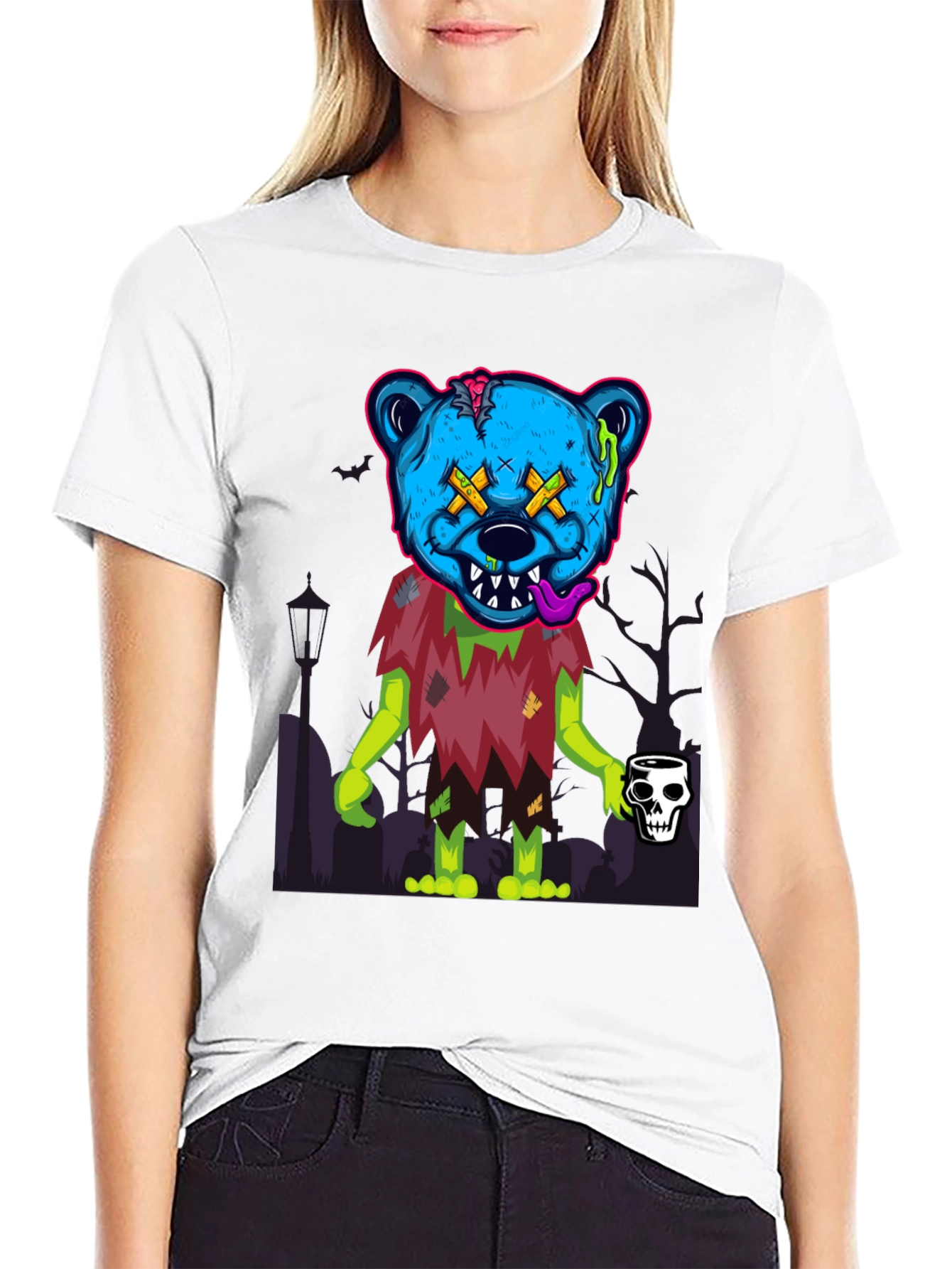 Zombie Bear Graphic Tee - Spooky & Stylish