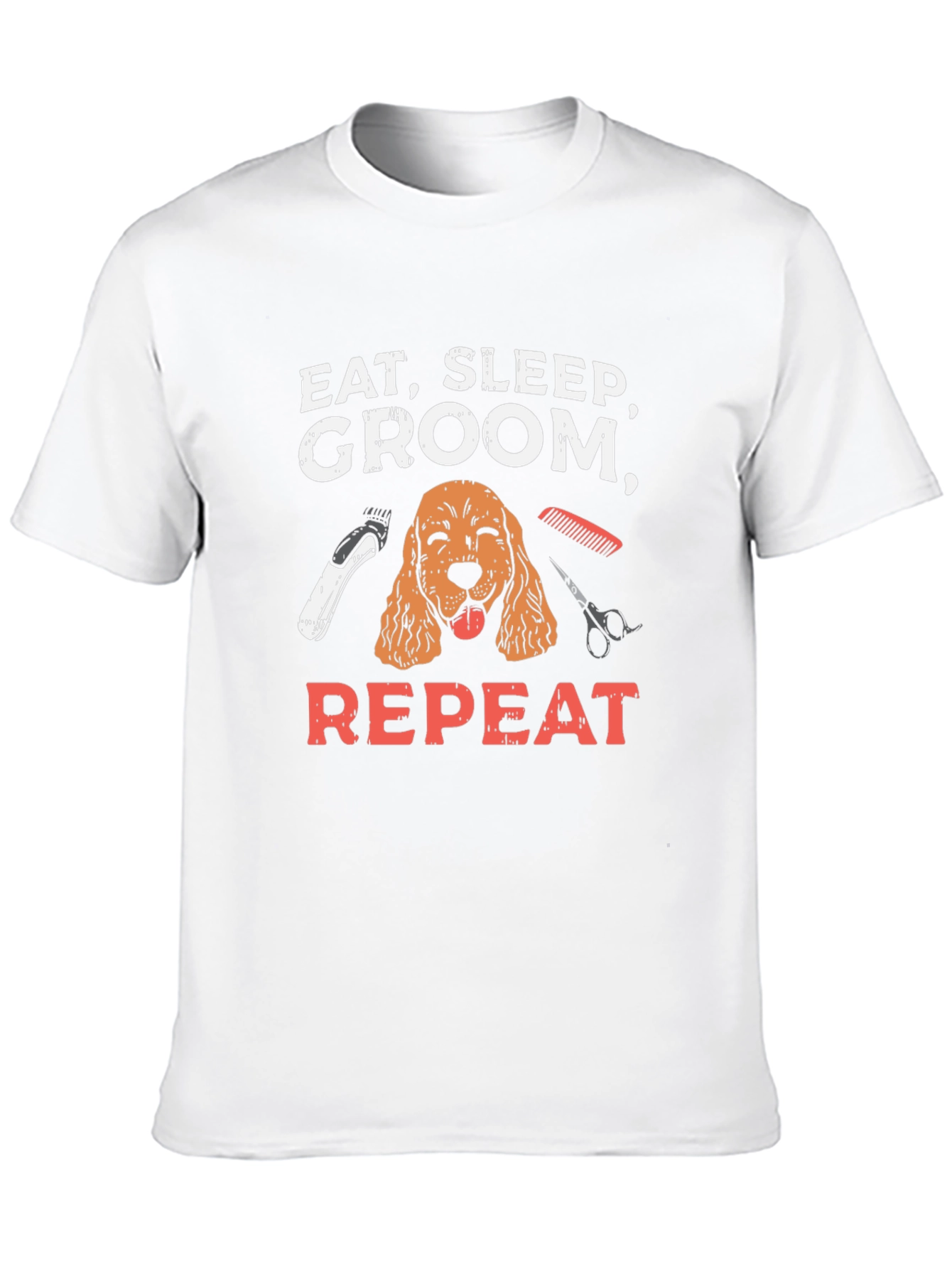 Eat Sleep Groom Repeat Dog T-Shirt