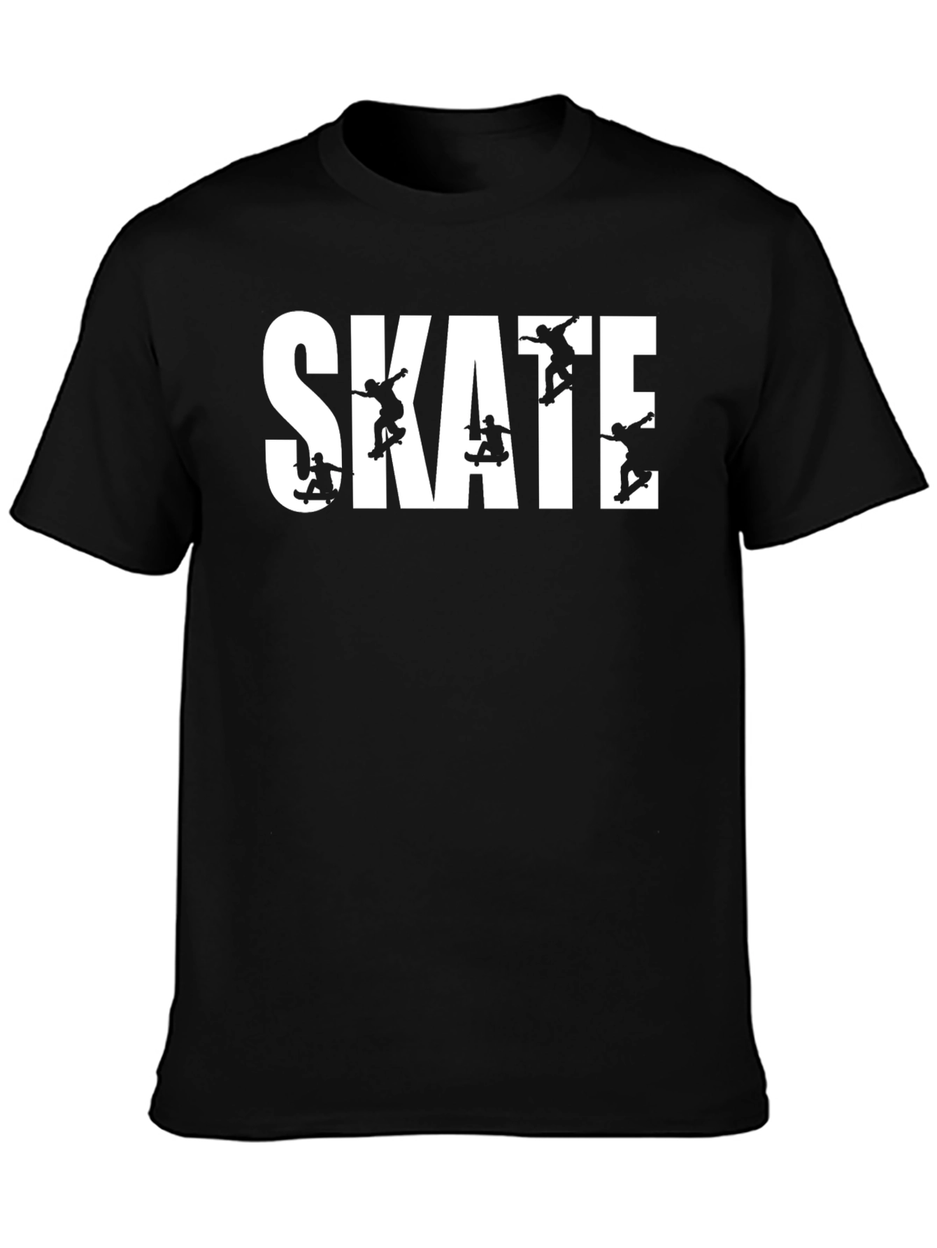 Skate Graphic Tee - Black Crew Neck T-Shirt